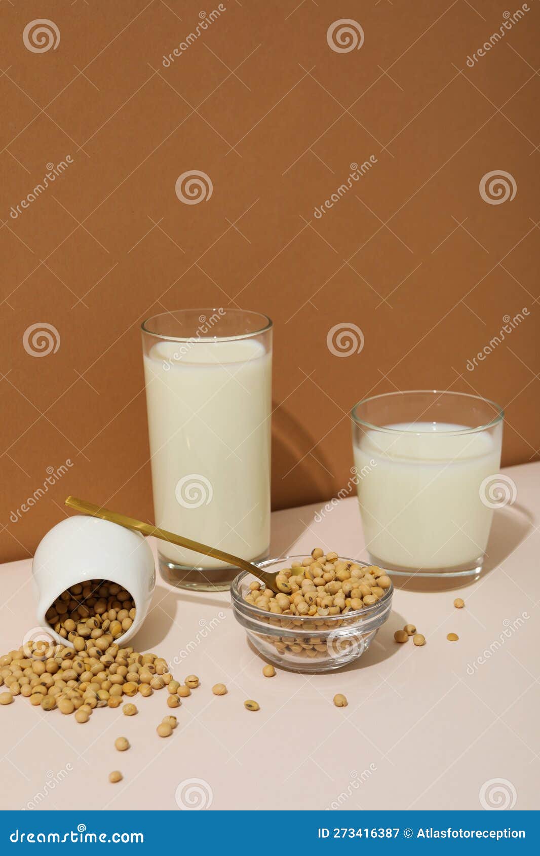 Soy Milk and Soy, Composition for Healthy Food Concept Stock Image