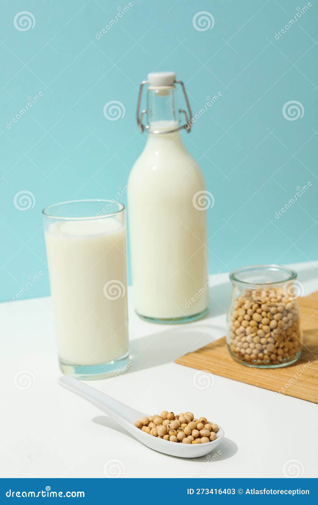 Soy Milk and Soy, Composition for Healthy Food Concept Stock Image