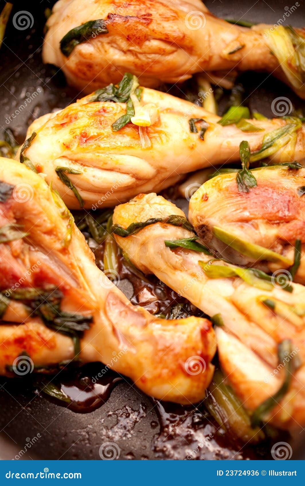 Soy Sauce Chicken with Green Onion Stock Photo Image of cooked, chops