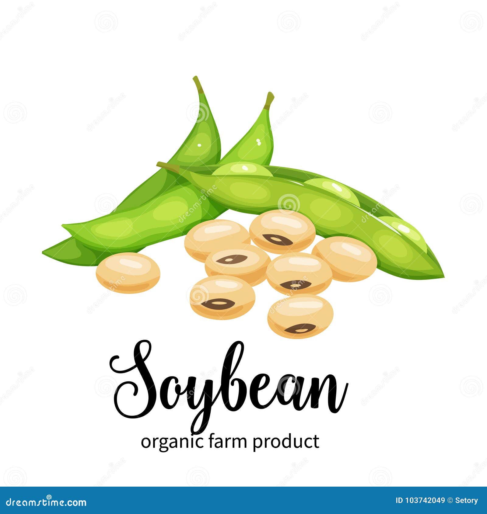 soybean in cartoon style