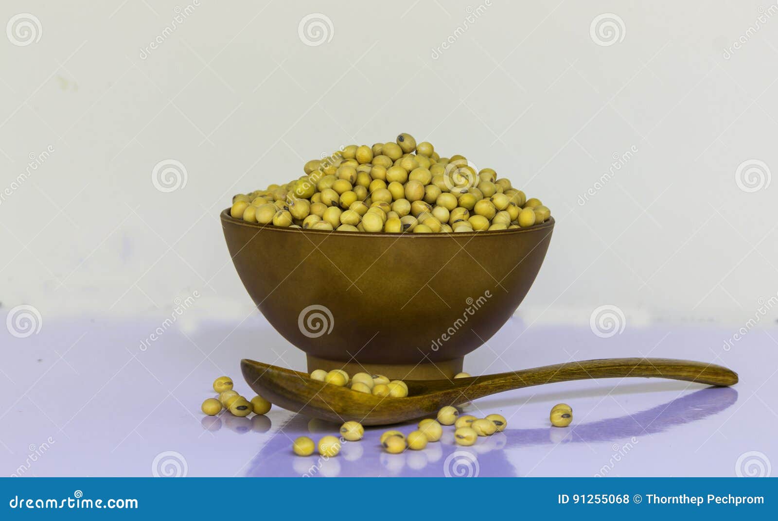 Soybeans are in brown cups stock photo. Image of soybean 91255068