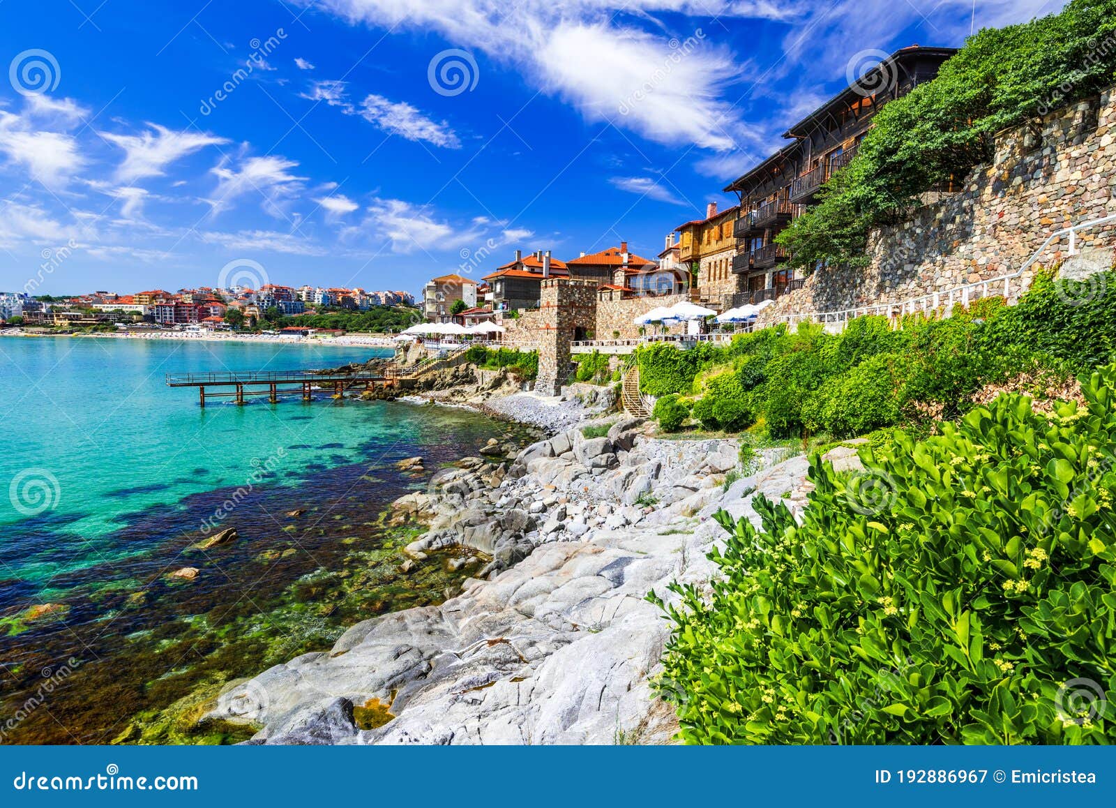 sozopol, bulgaria - walled city of ancient apollonia on black sea