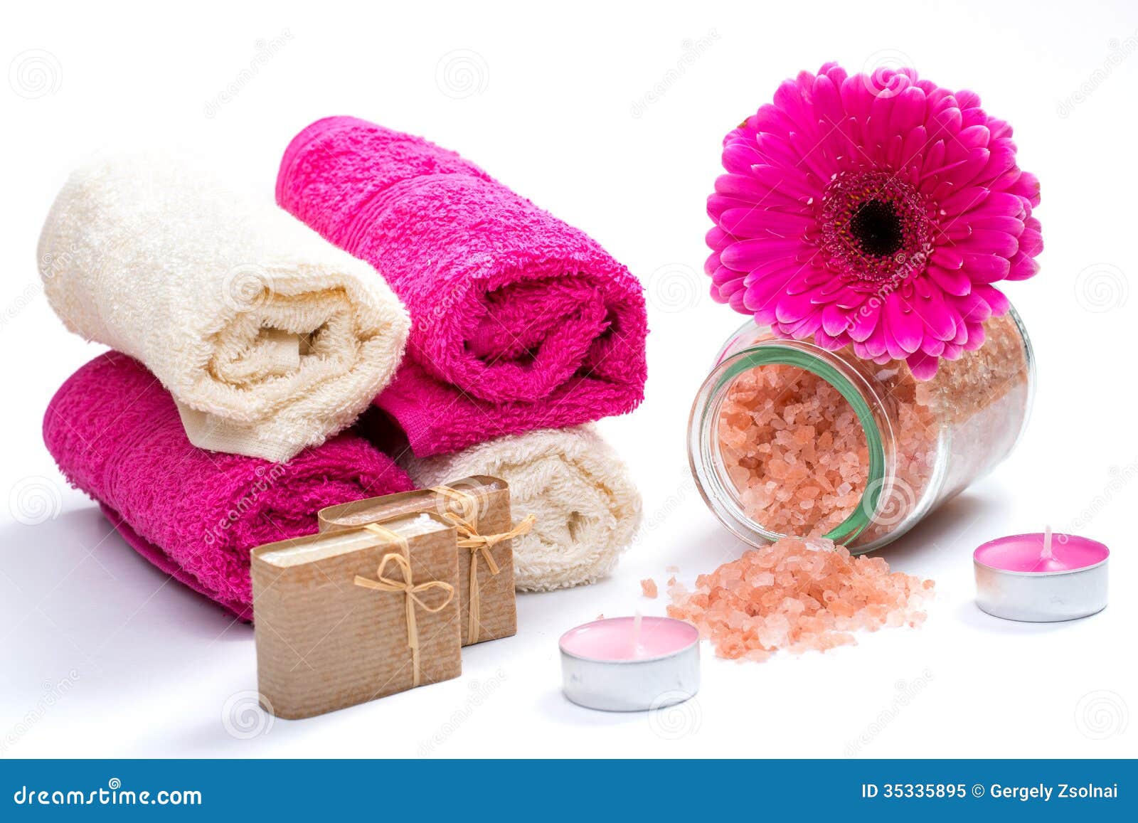 Spa Bath Accessories with Soap,bath Salt Stock Image Image of daisy