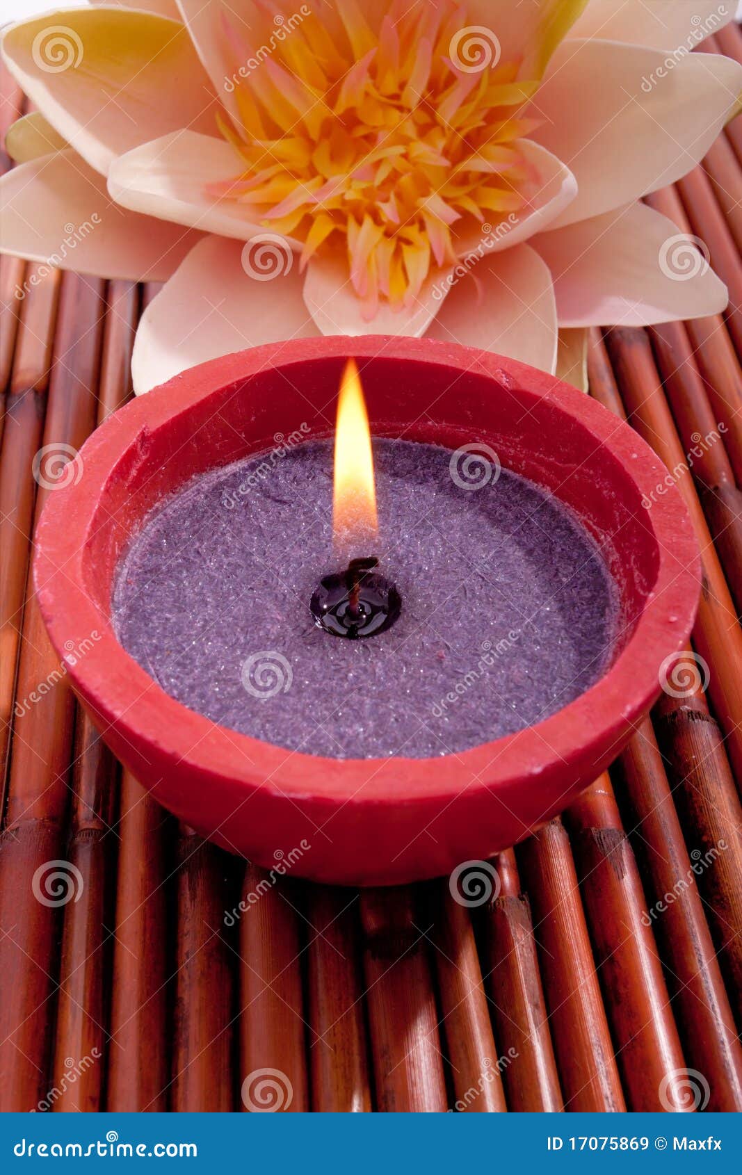 Spa Candle and Flower for Aromatherapy Stock Image Image of item
