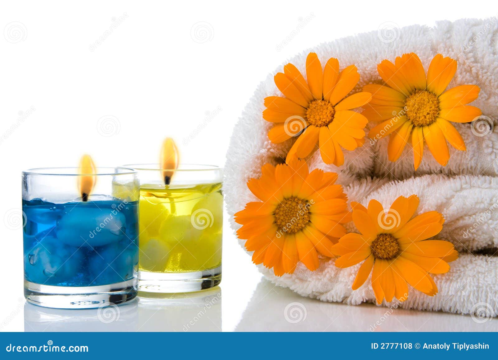 Spa candle flower towel stock photo. Image of life, relaxation 2777108