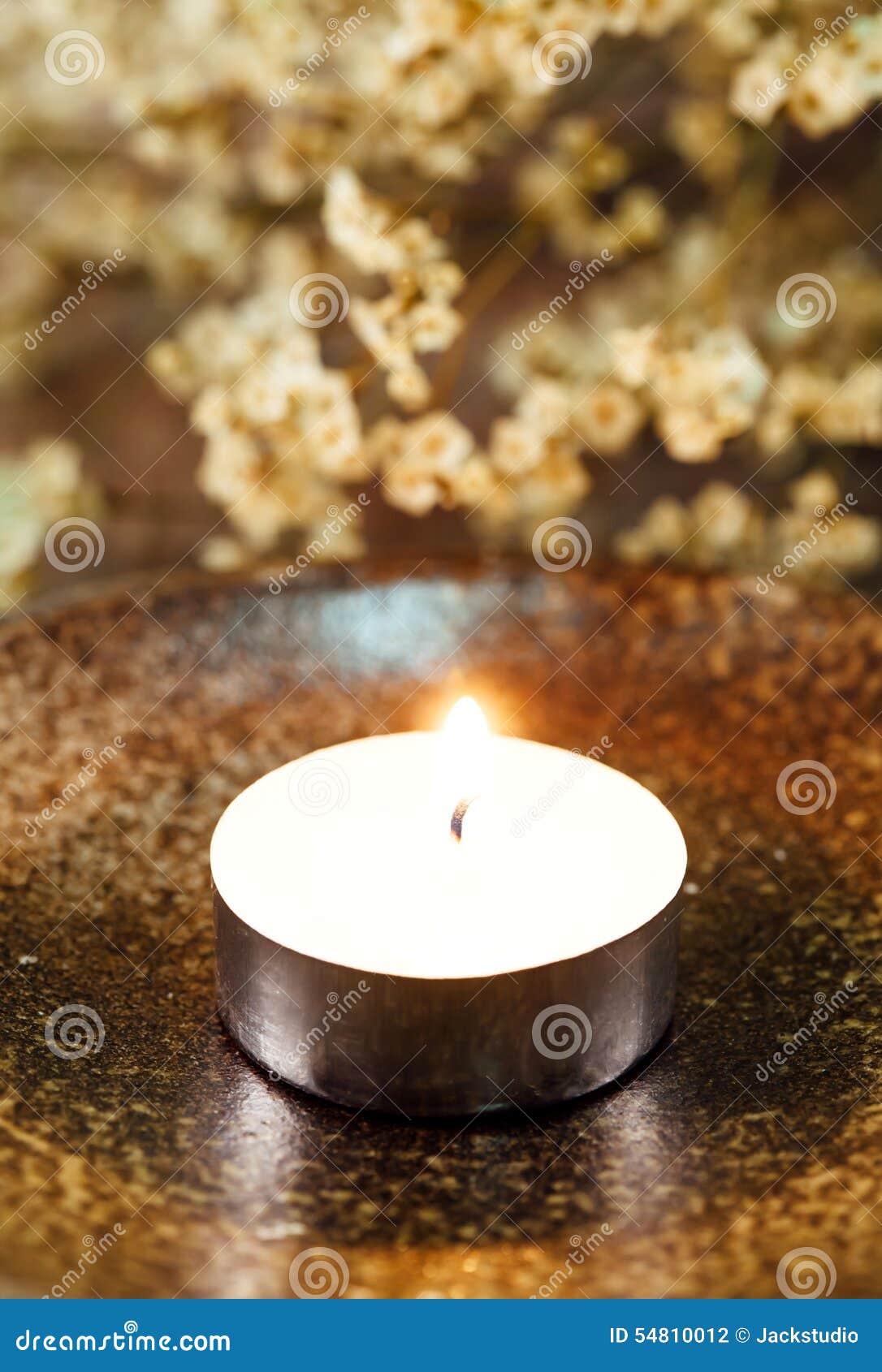 Spa Candle light stock photo. Image of meditation, closeup 54810012