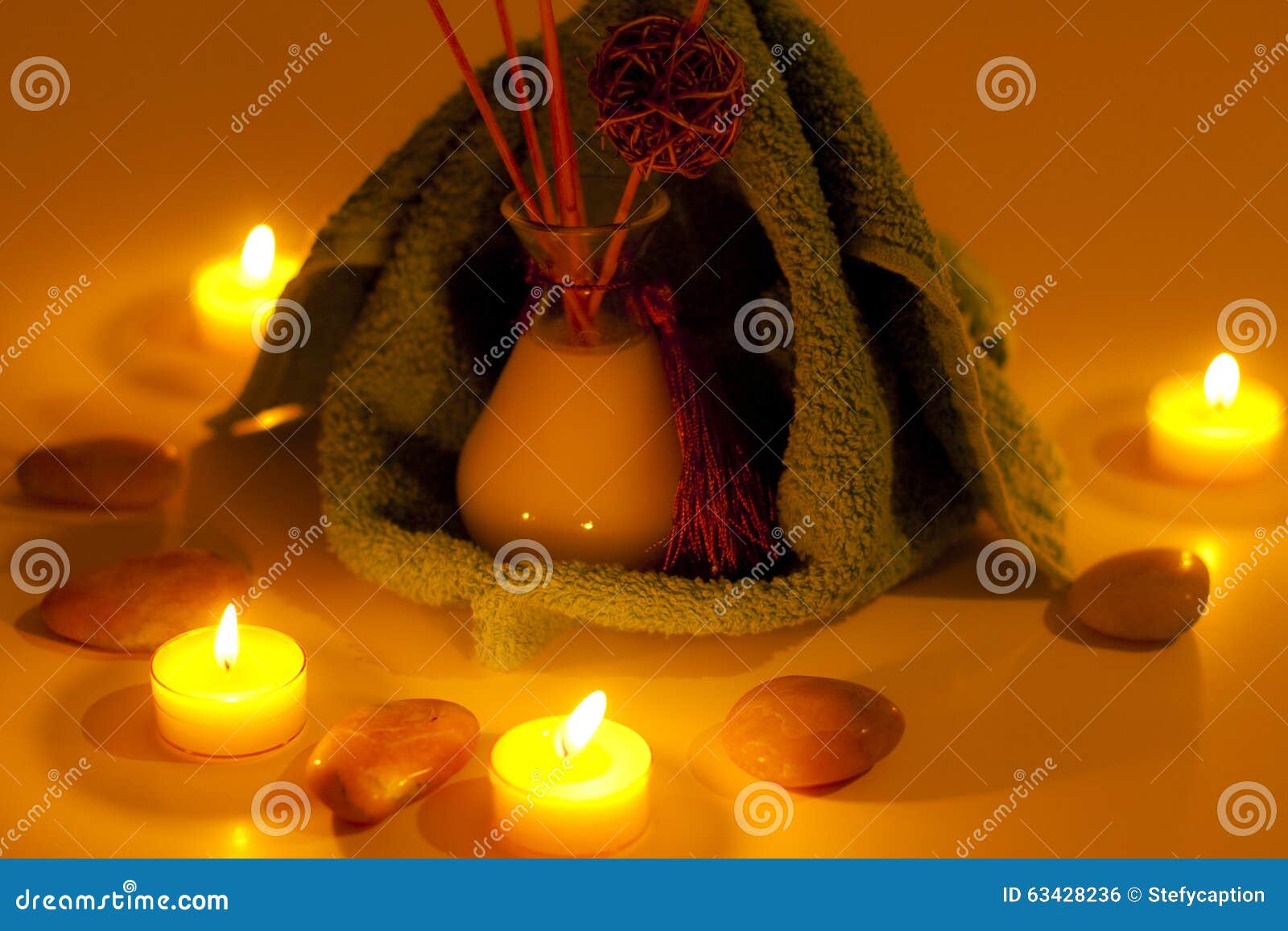 Spa Candles, Fragrance and Towels Stock Photo Image of hygiene