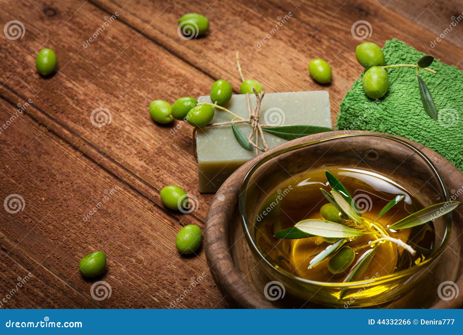 SPA Concept:olive Oil And Green Olives Stock Photo - Image of branch