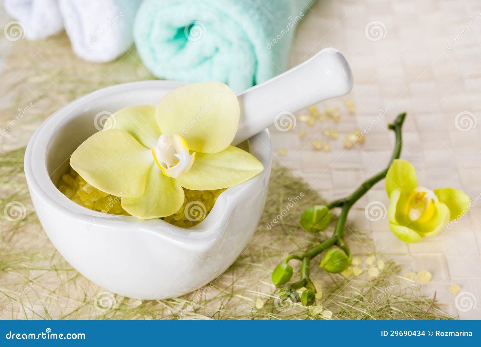 Spa with flowers orchids stock photo. Image of relax 29690434