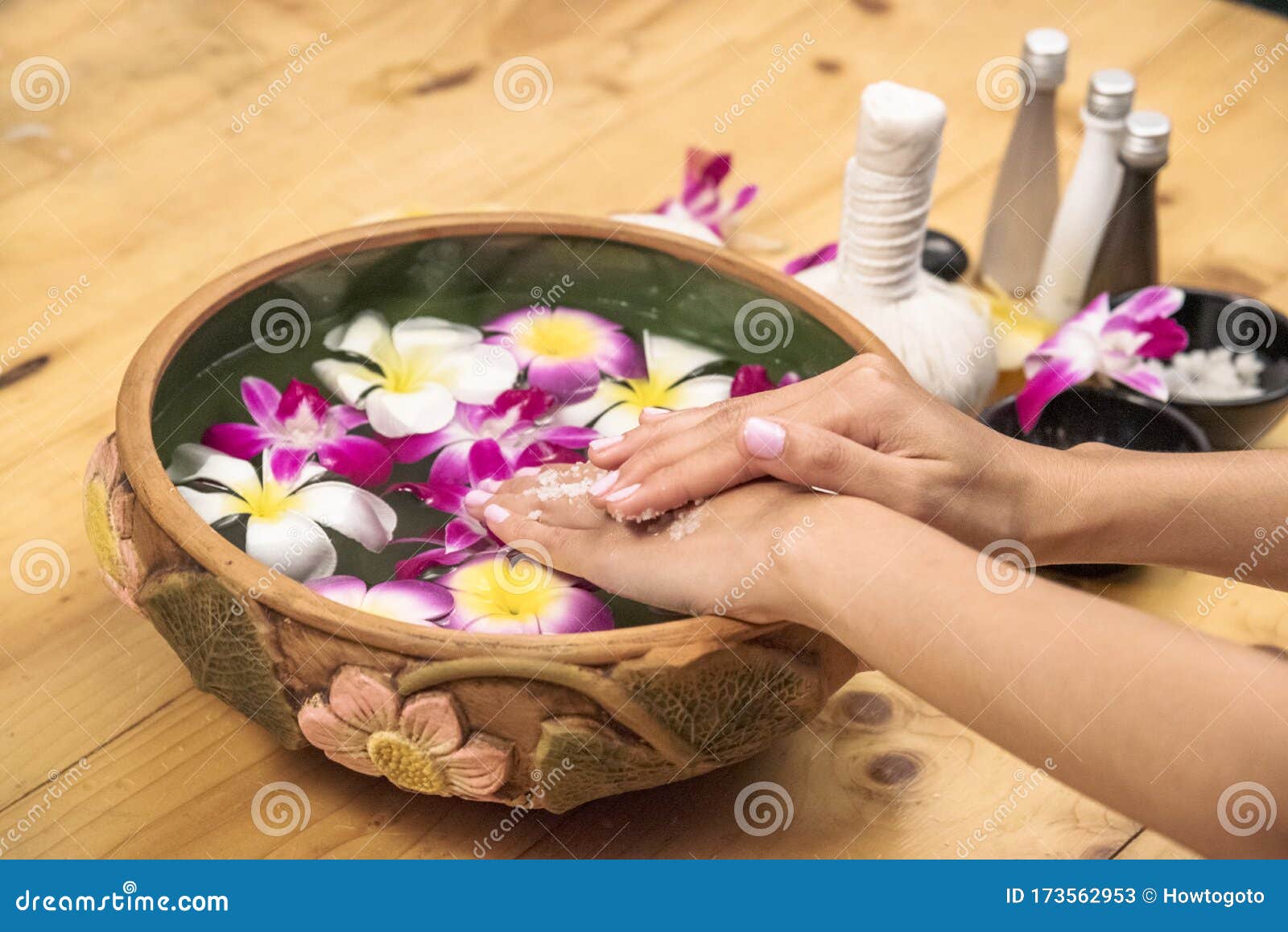 Spa Hand Massage Therapy Relax Treatment In Spa Salon Happiness Beauty