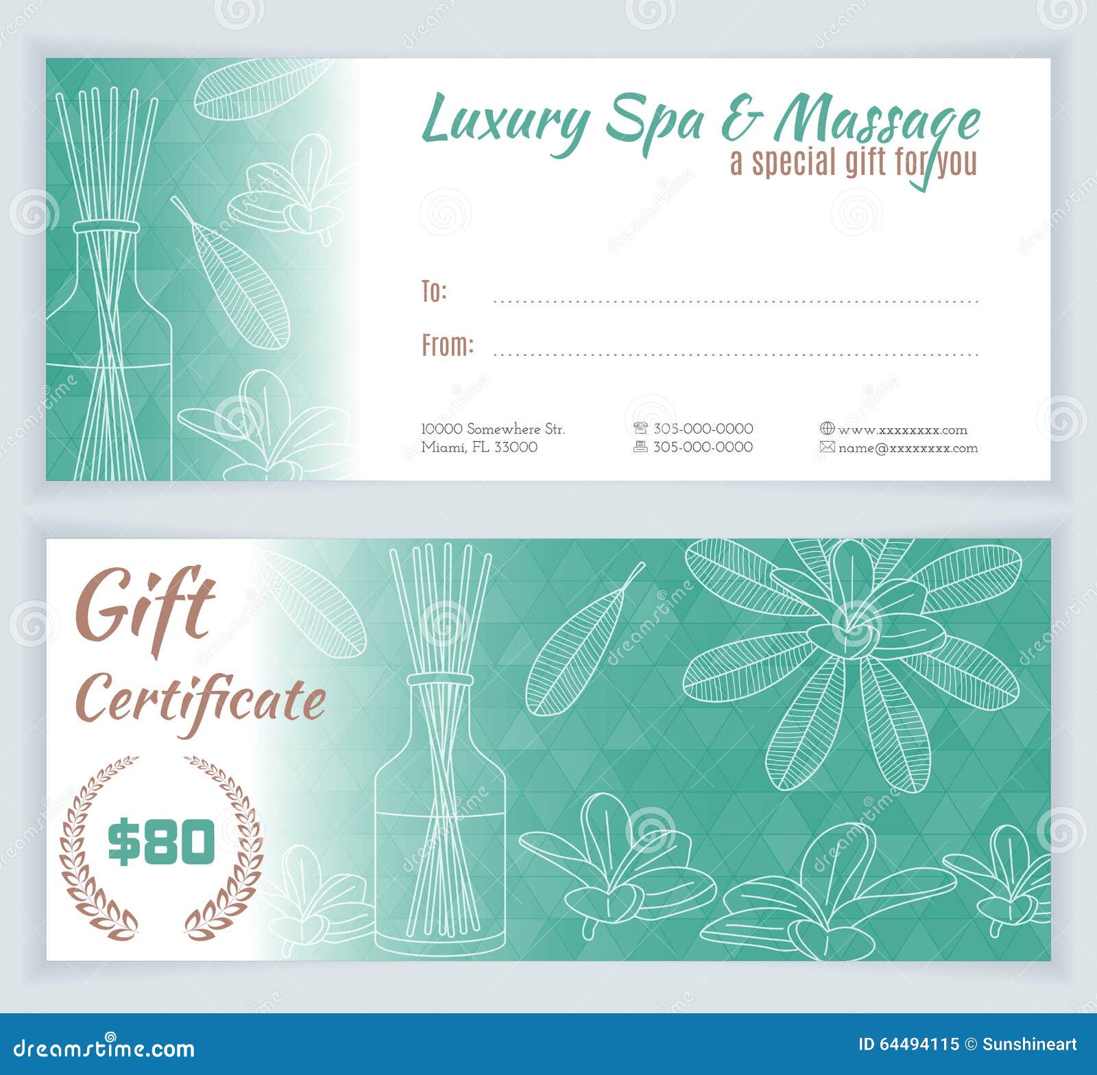 Spa, Massage Gift Certificate Template Stock Vector - Illustration Inside Massage Gift Certificate Template Free Download