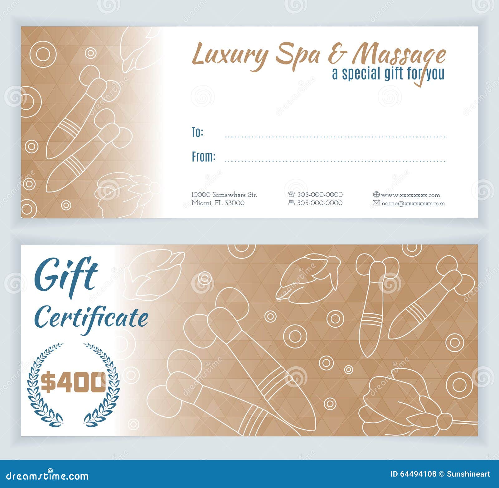 Spa, Massage Gift Certificate Template Stock Vector - Illustration For Massage Gift Certificate Template Free Download