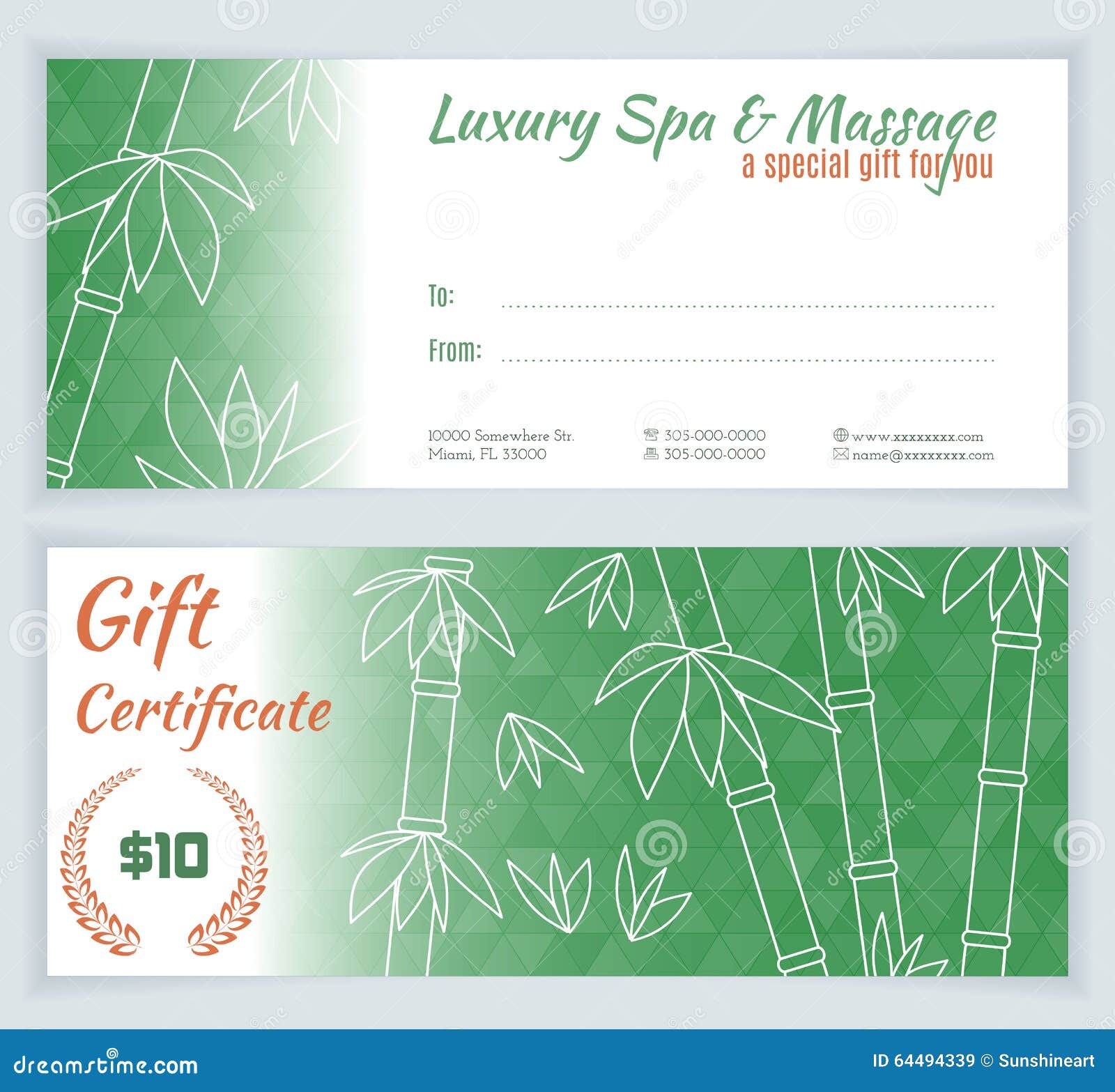 Spa Massage Gift Certificate Template