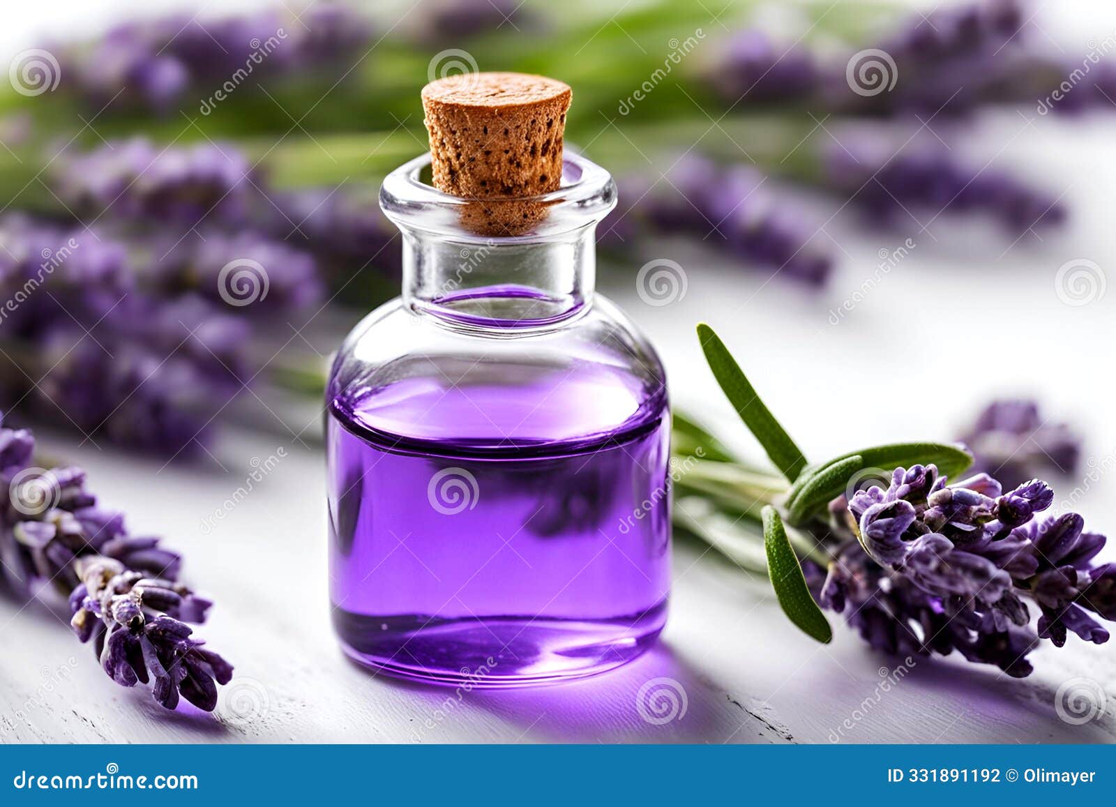 lavender spa oil for aromatherapy and branches.