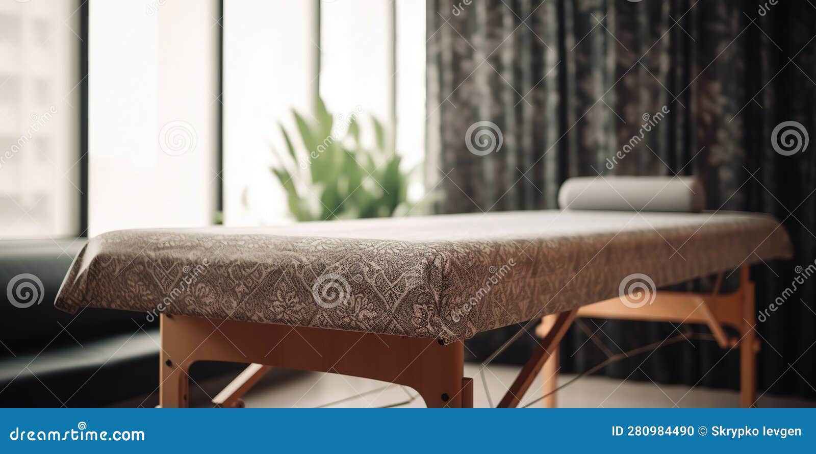Spa Massage Table in a Room Close Stock Photo Image of aroma, room