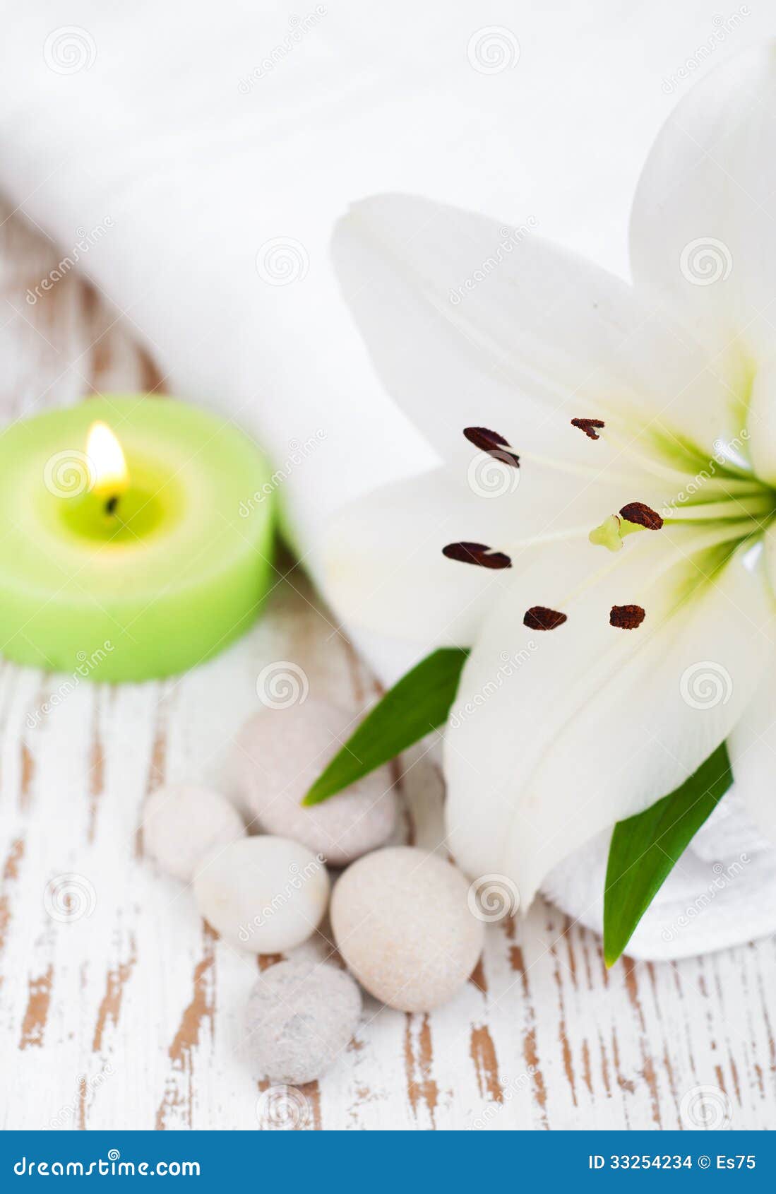 Spa set with lily stock photo. Image of nature, healthcare 33254234