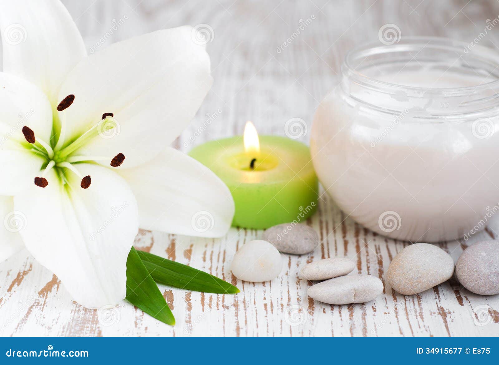 Spa set with lily stock image. Image of freshness, lifestyle 34915677