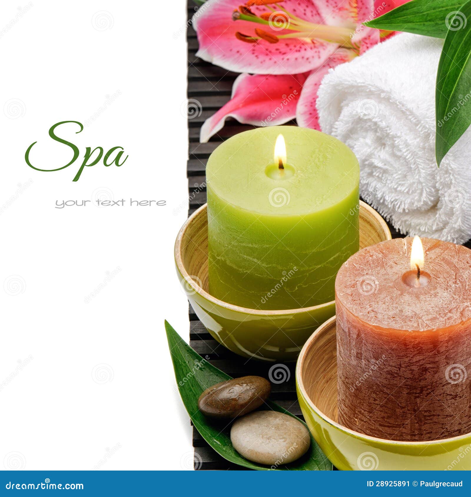Spa Setting with Candles and Lily Stock Image Image of floral