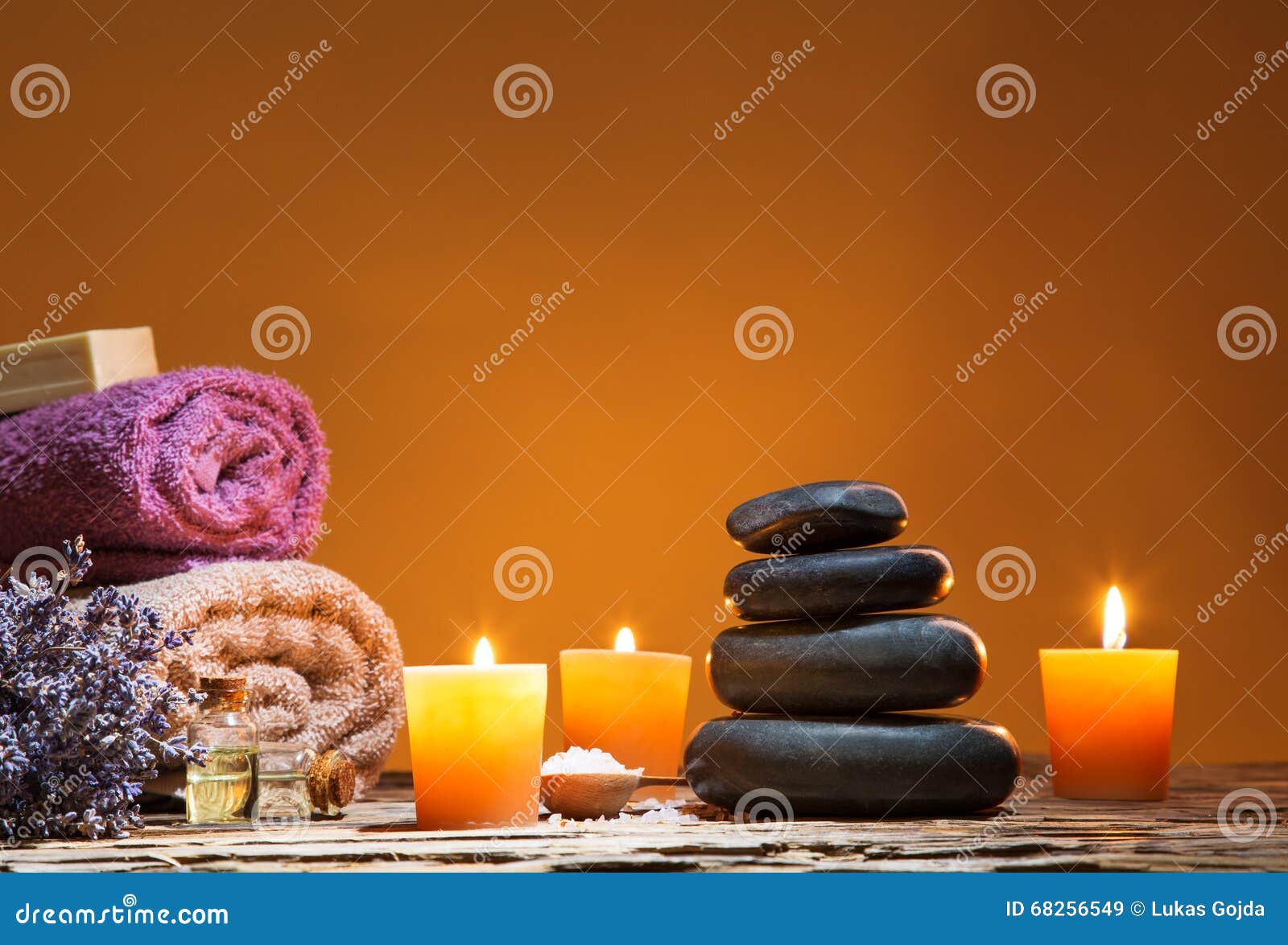 Spa Still Life with Aromatic Candles Stock Image Image of background