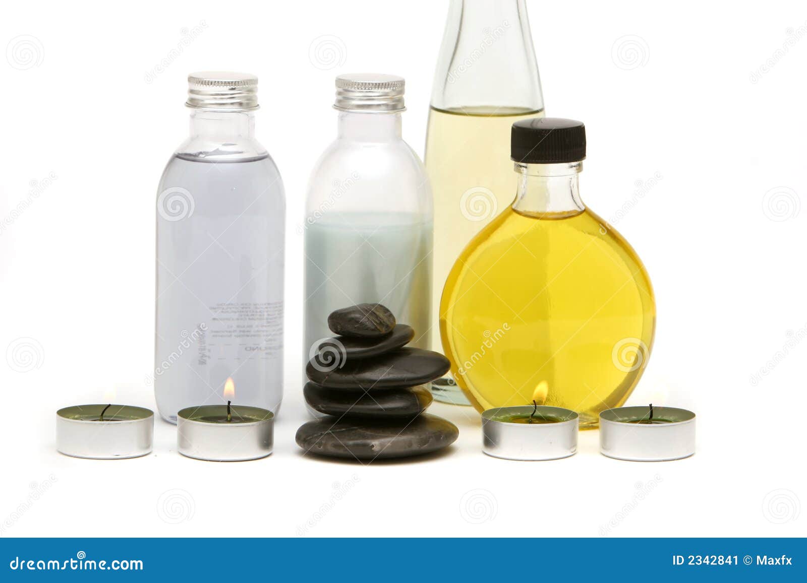 Spa Stones, Oils and Candles Stock Image Image of aroma, isolated