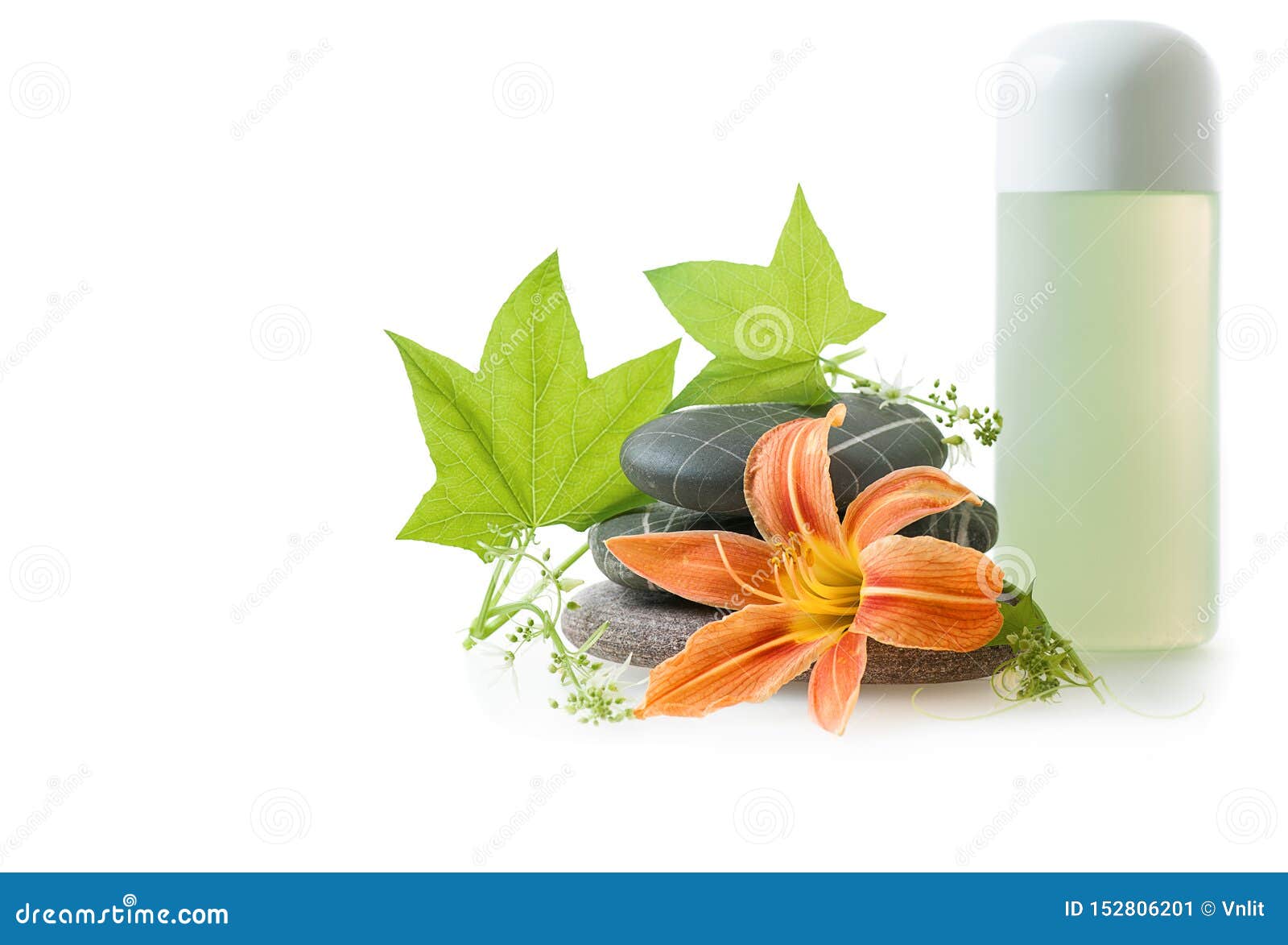 Spa Theme with Orange Lily on White Stock Image Image of flower