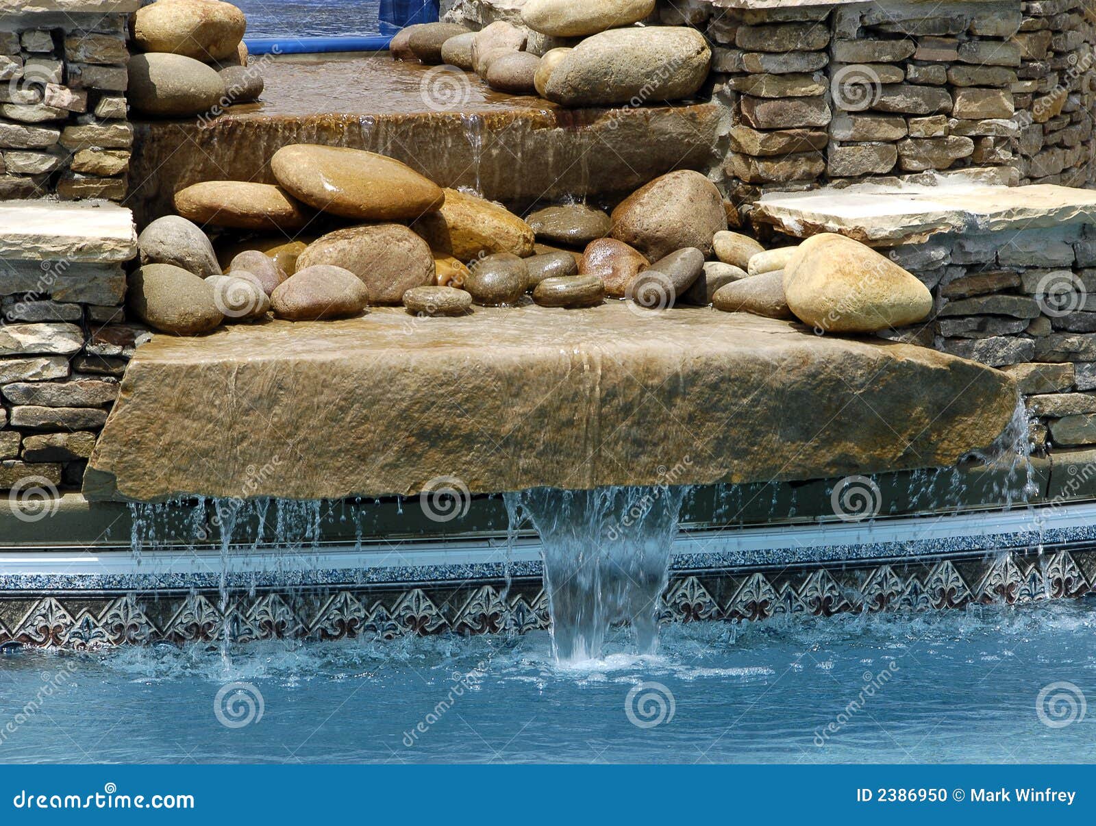 spa waterfall feature