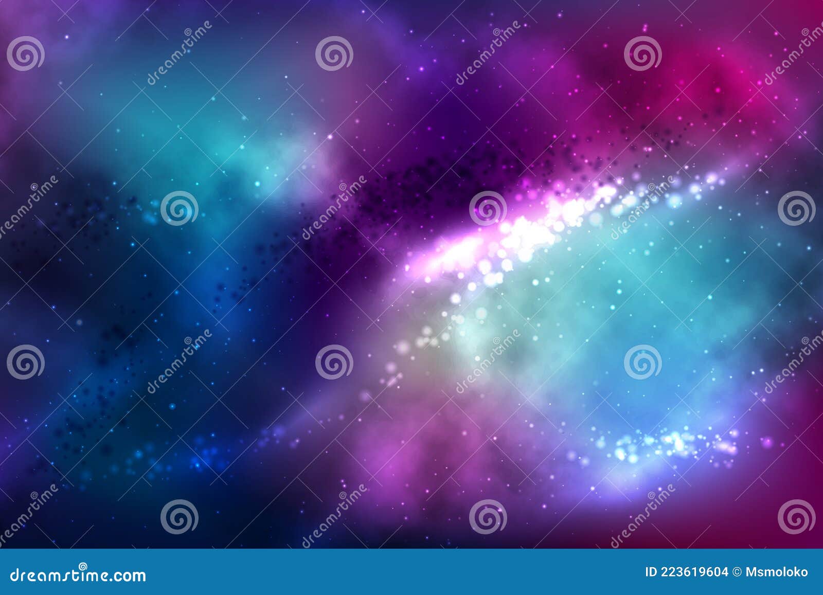 Vector Space Background with Colorful Nebula and Bright Stars. Stock ...