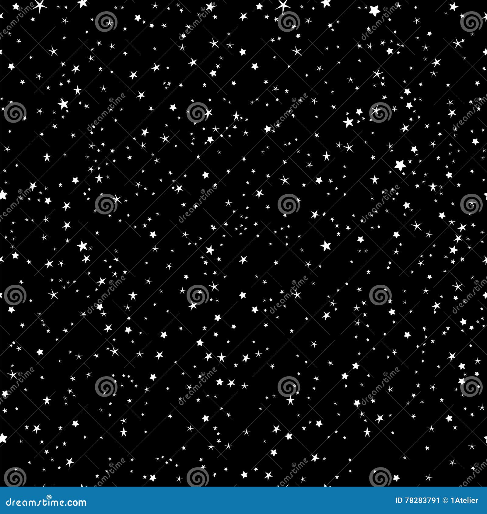 Space Background Night Sky And Stars Black And White Seamless
