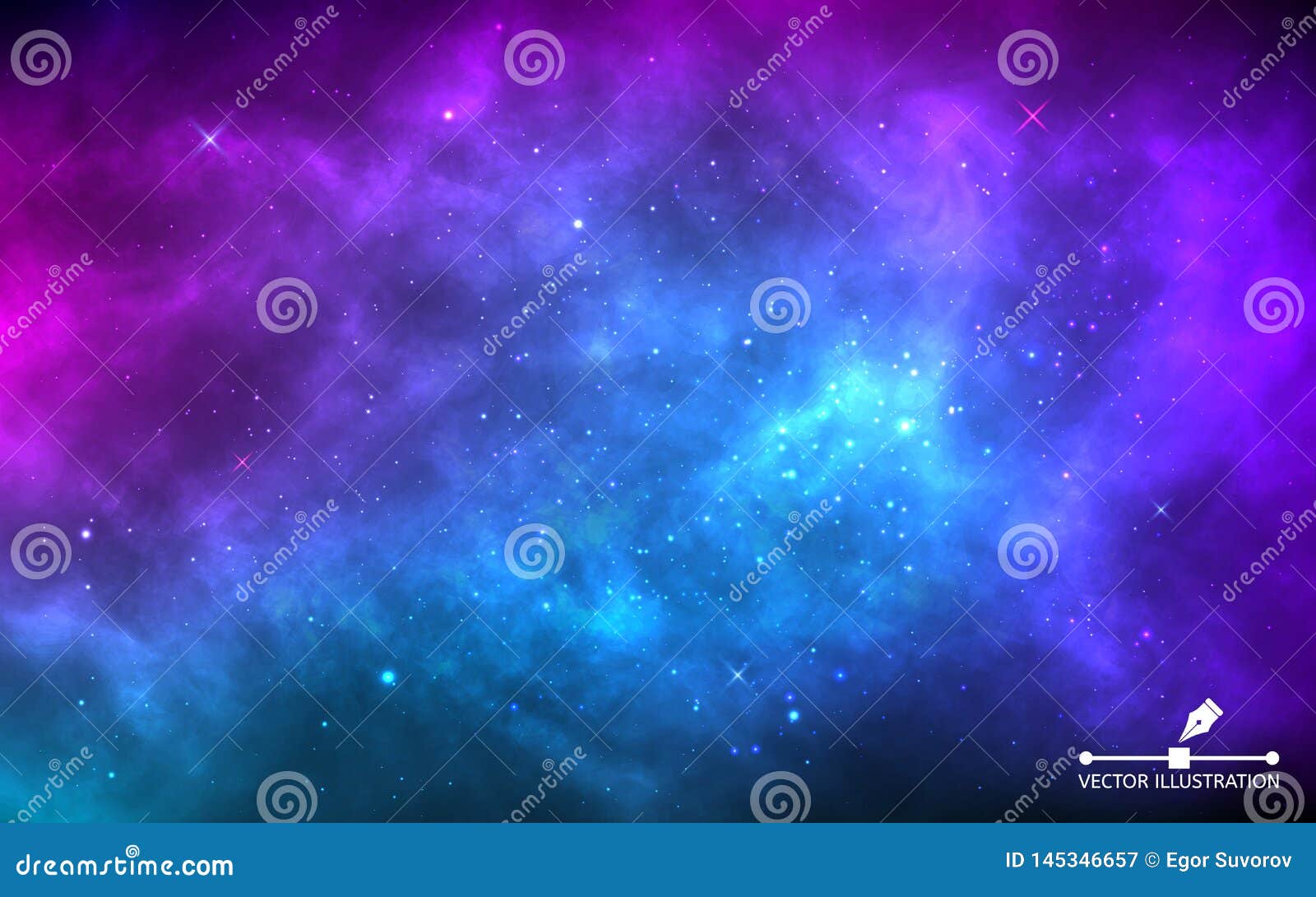 space background with stardust and shining stars. realistic colorful cosmos with nebula and milky way. blue galaxy