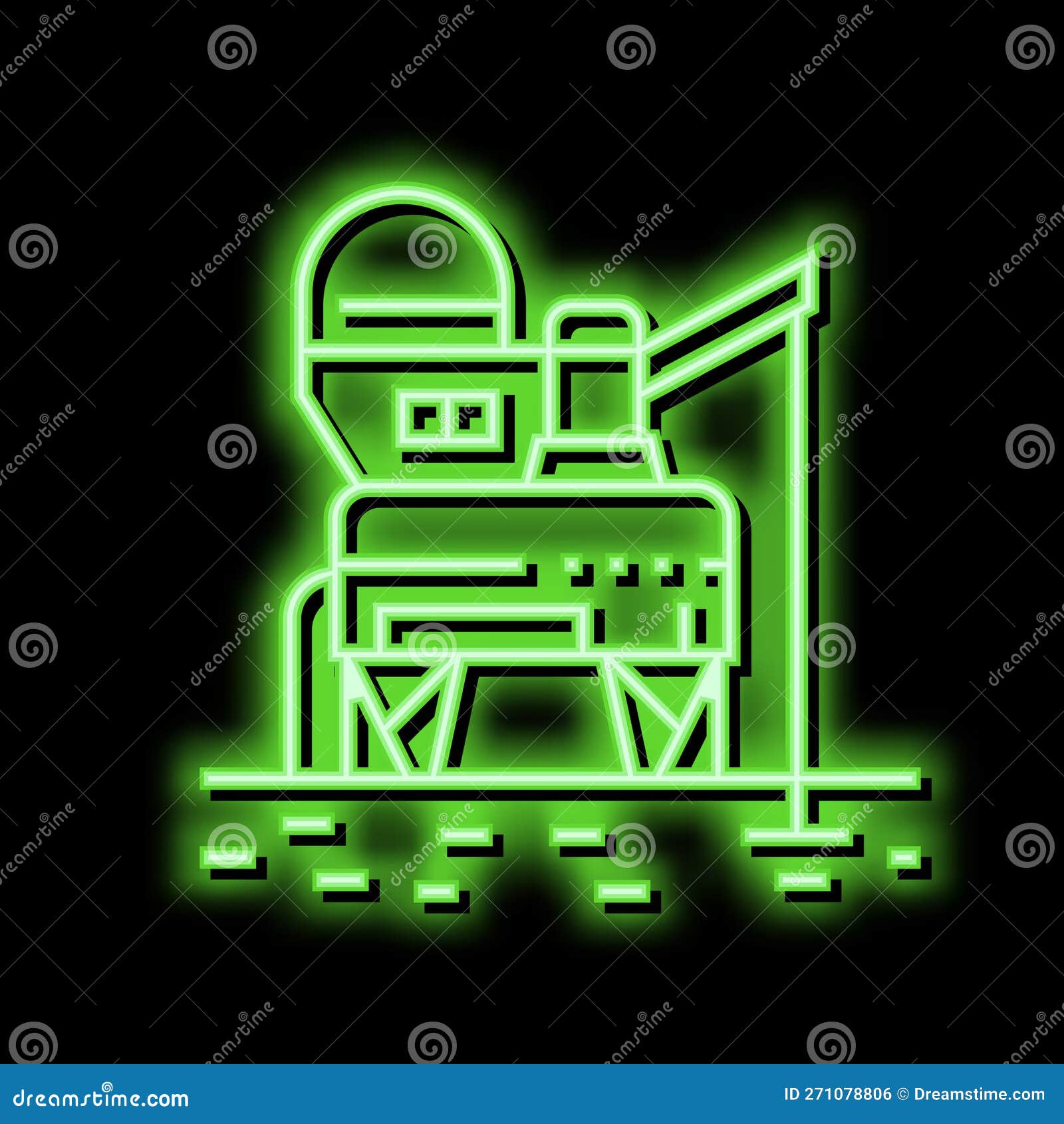 Space Base Construction Neon Glow Icon Illustration Stock Vector