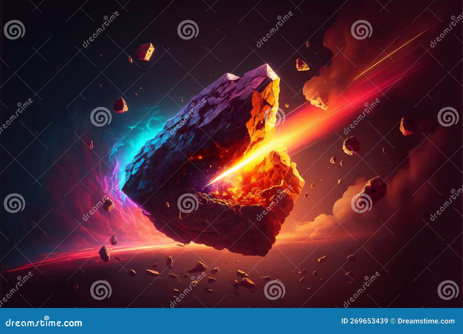 Space Burning Comet Flash Laser, Abstract, Stock