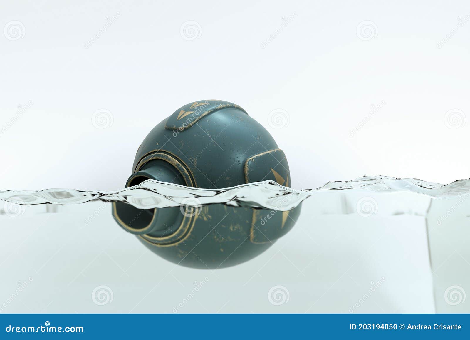 Space Capsule Floats in the Water Stock Illustration - Illustration of