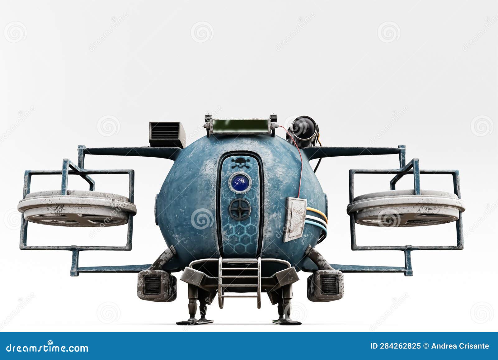Space Capsule Isolated on White Background Stock Illustration