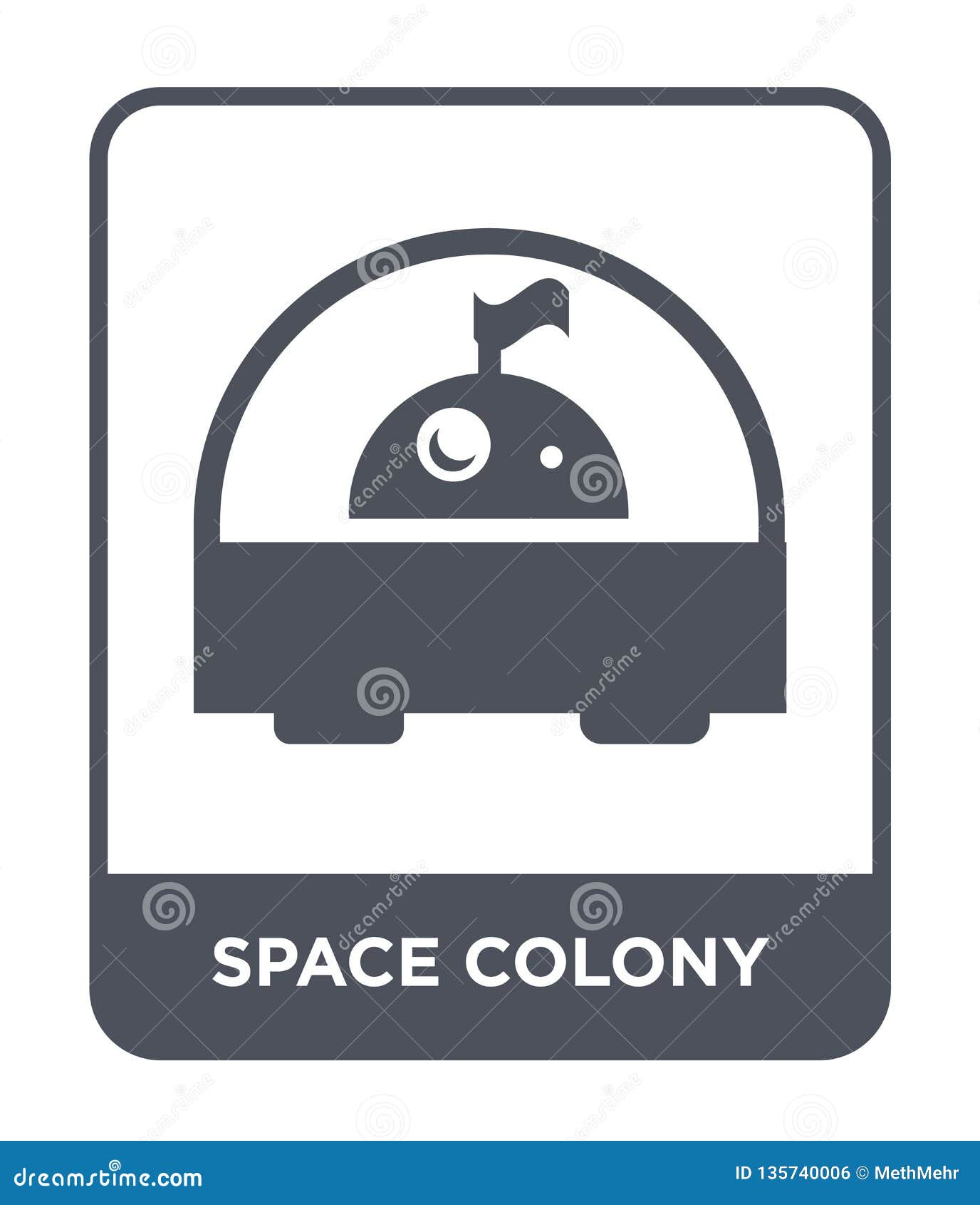 Space Colony Icon in Trendy Design Style. Space Colony Icon Isolated on ...