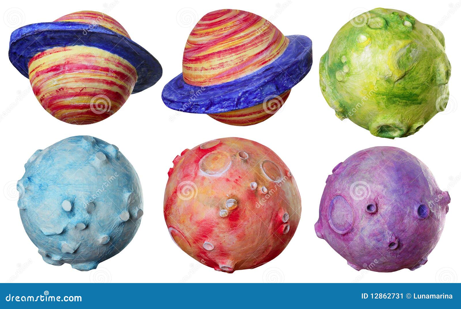 Space Fantasy Six Handmade Colorful Stock Illustration