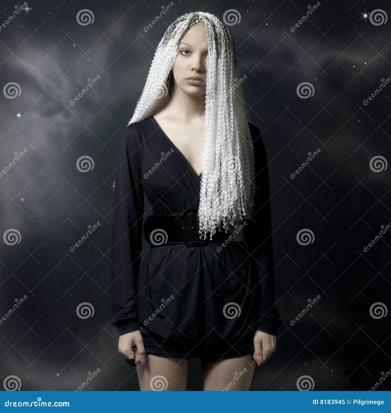 Space girl stock image. Image of female, black, model - 8183945