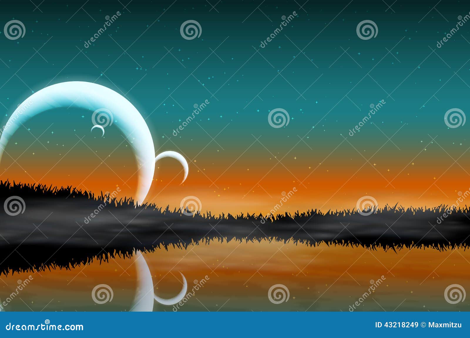 Space landscape stock vector. Illustration of nature - 43218249
