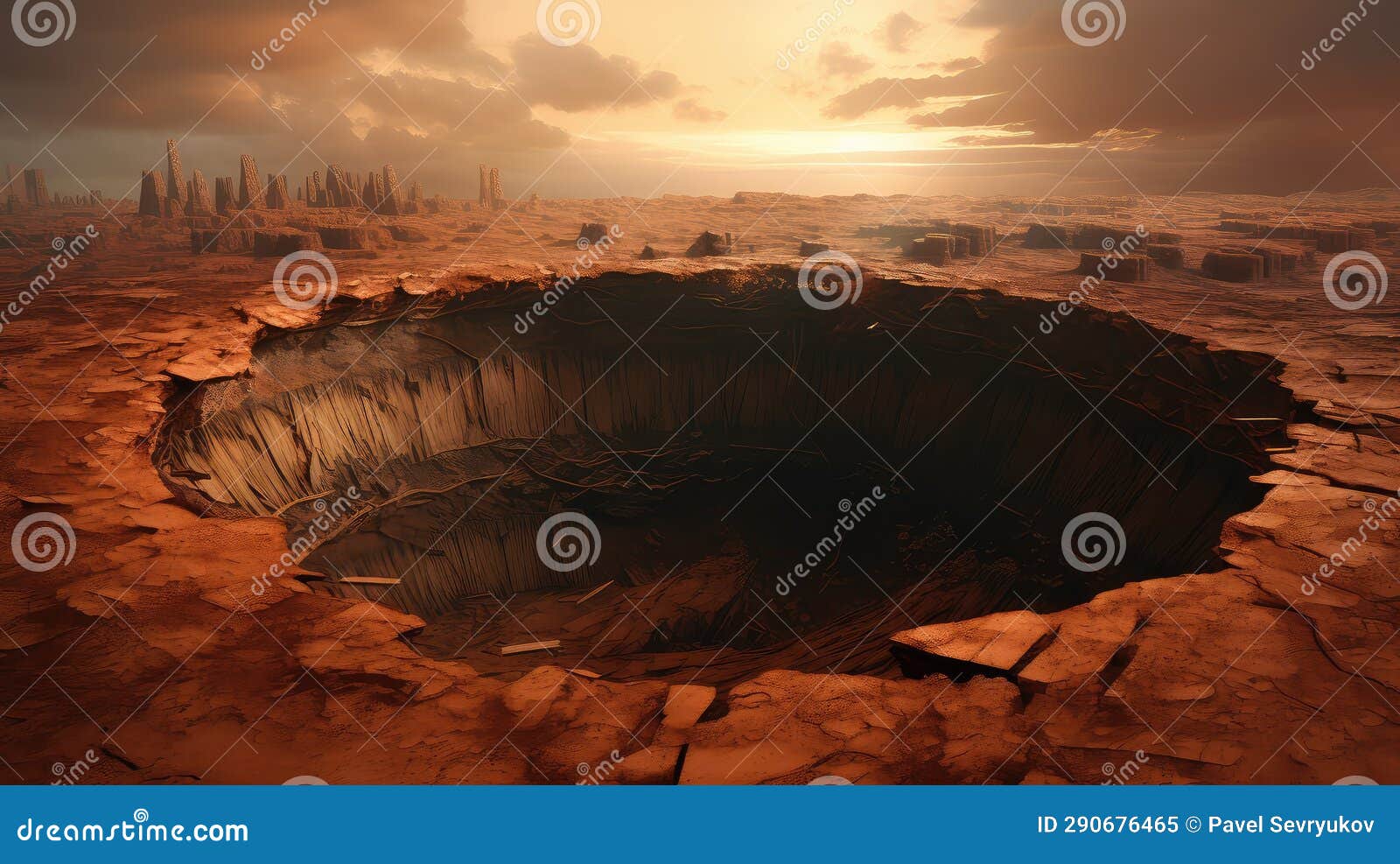 space mars crater planet