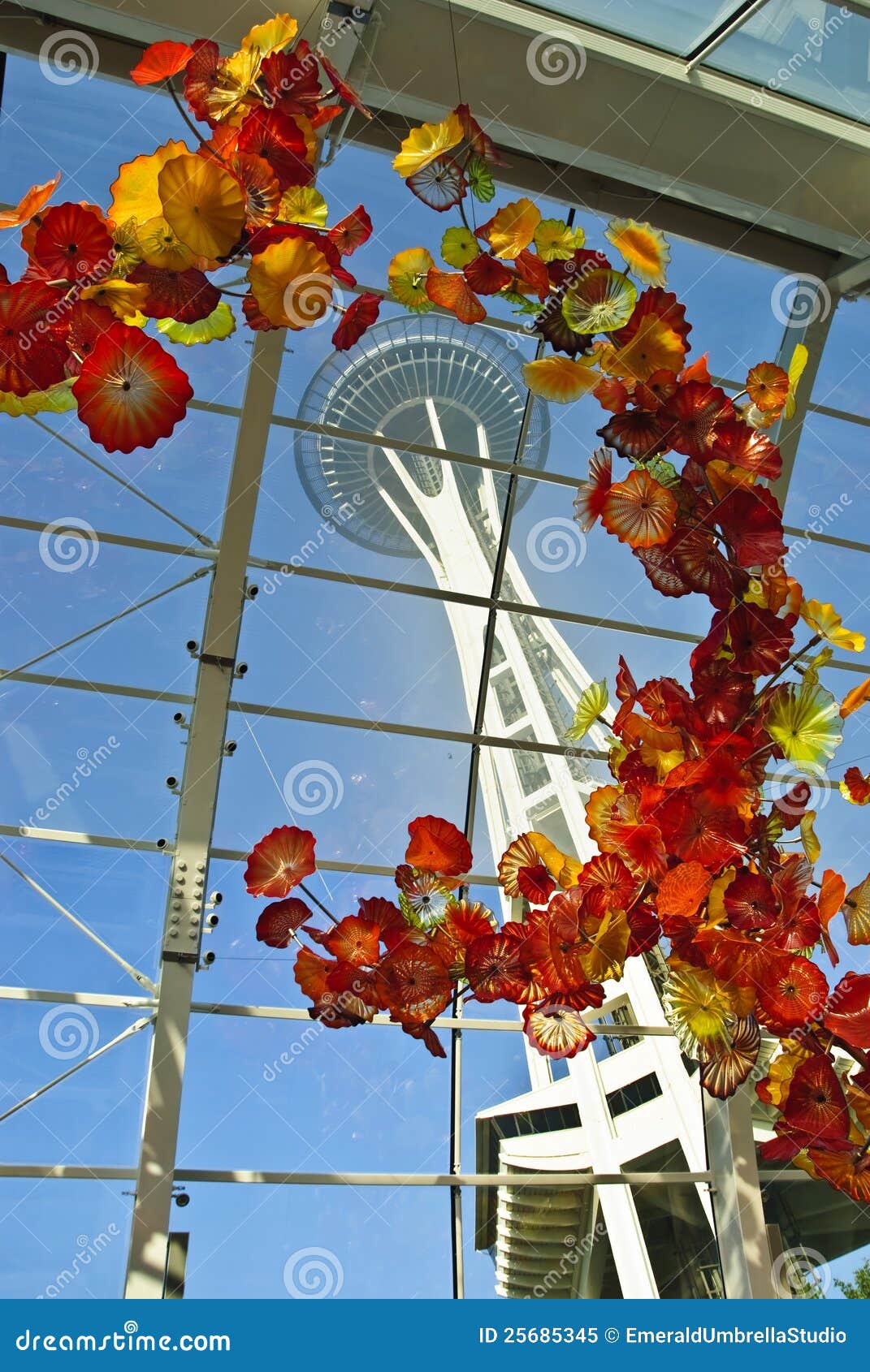 Space Needle from Chihuly Garden Editorial Image Image of glass