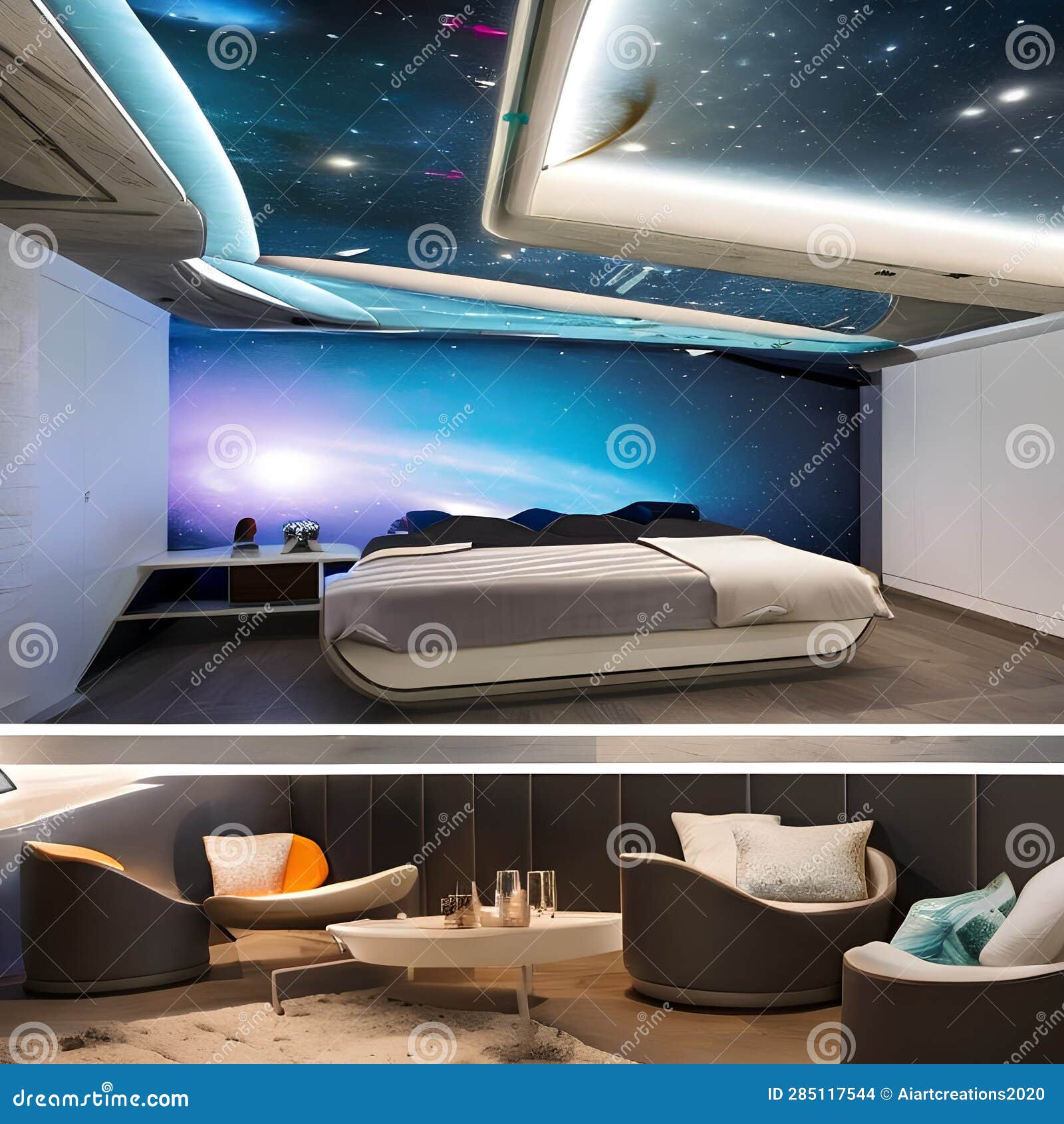 Space Odyssey Bedroom: a Futuristic Space-themed Bedroom with a Rocket-shaped Bed, Starry ...
