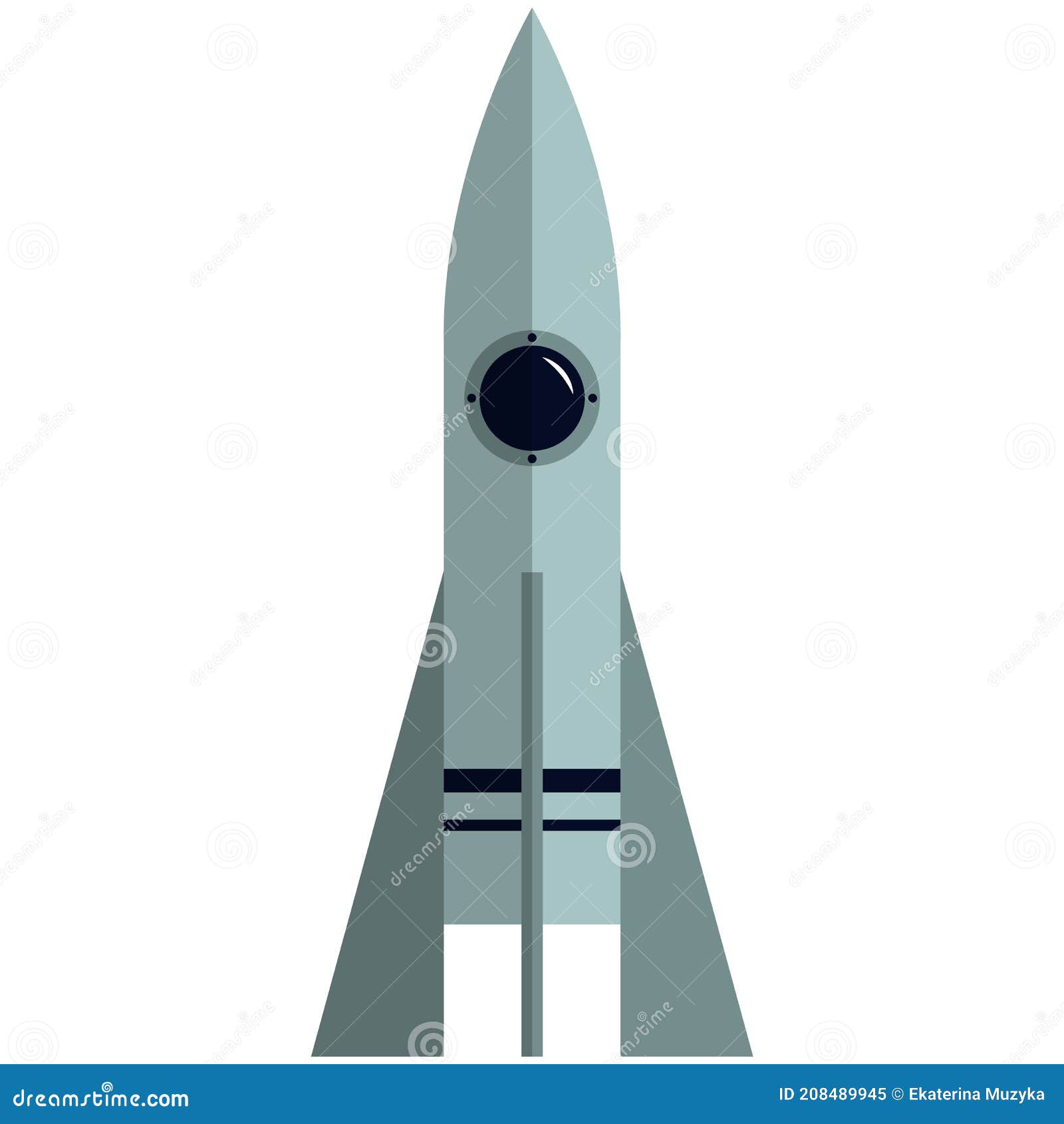 Rocket. Space rocket launch. Project start up. Flying cartoon rocket.  Vector illustration isolated on white background Stock Vector