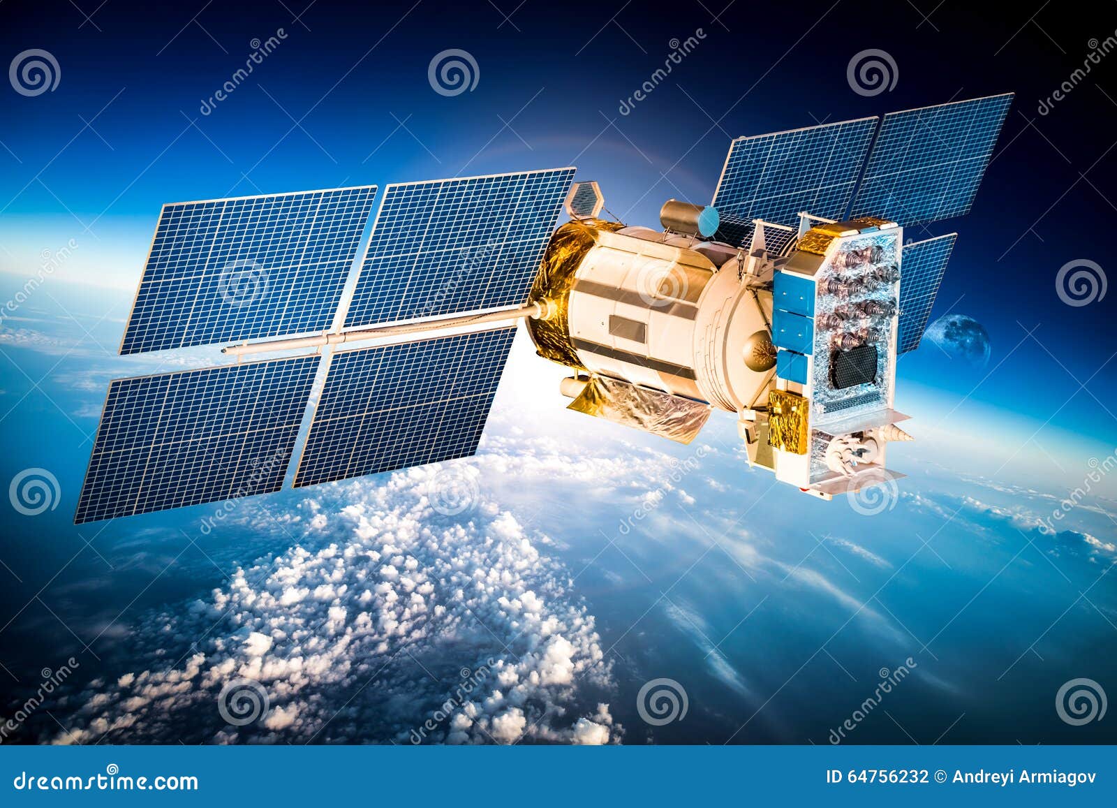 space satellite over the planet earth