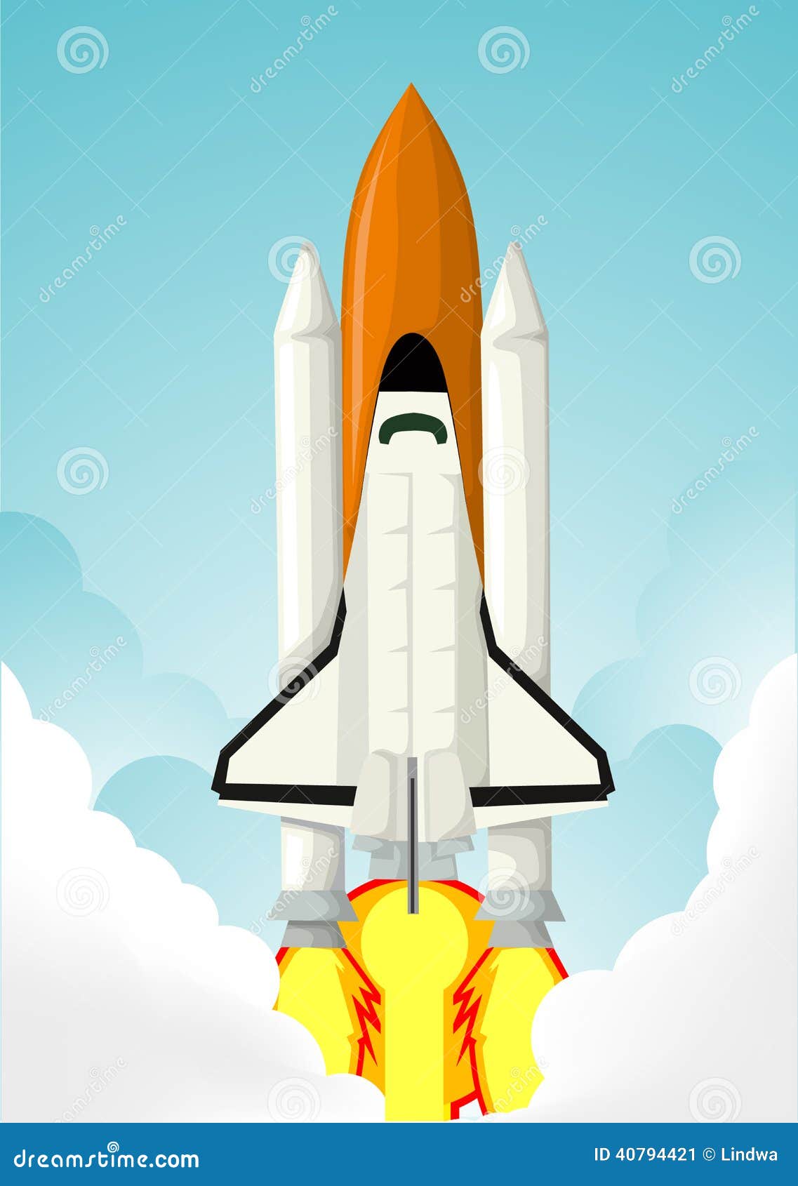 Space shuttle stock vector. Illustration of launch, flying - 40794421