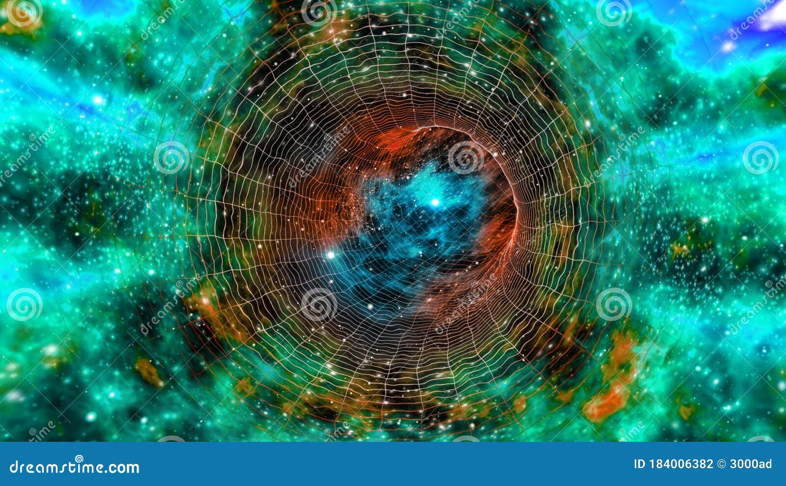 Space Wallpaper with a Wormhole Stock Illustration - Illustration of green,  fantasy: 184006382