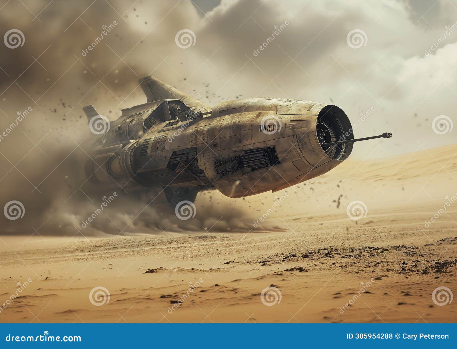 spaceship desert smoke coming out promotional solo sank action heroic compositing raider flying machinery
