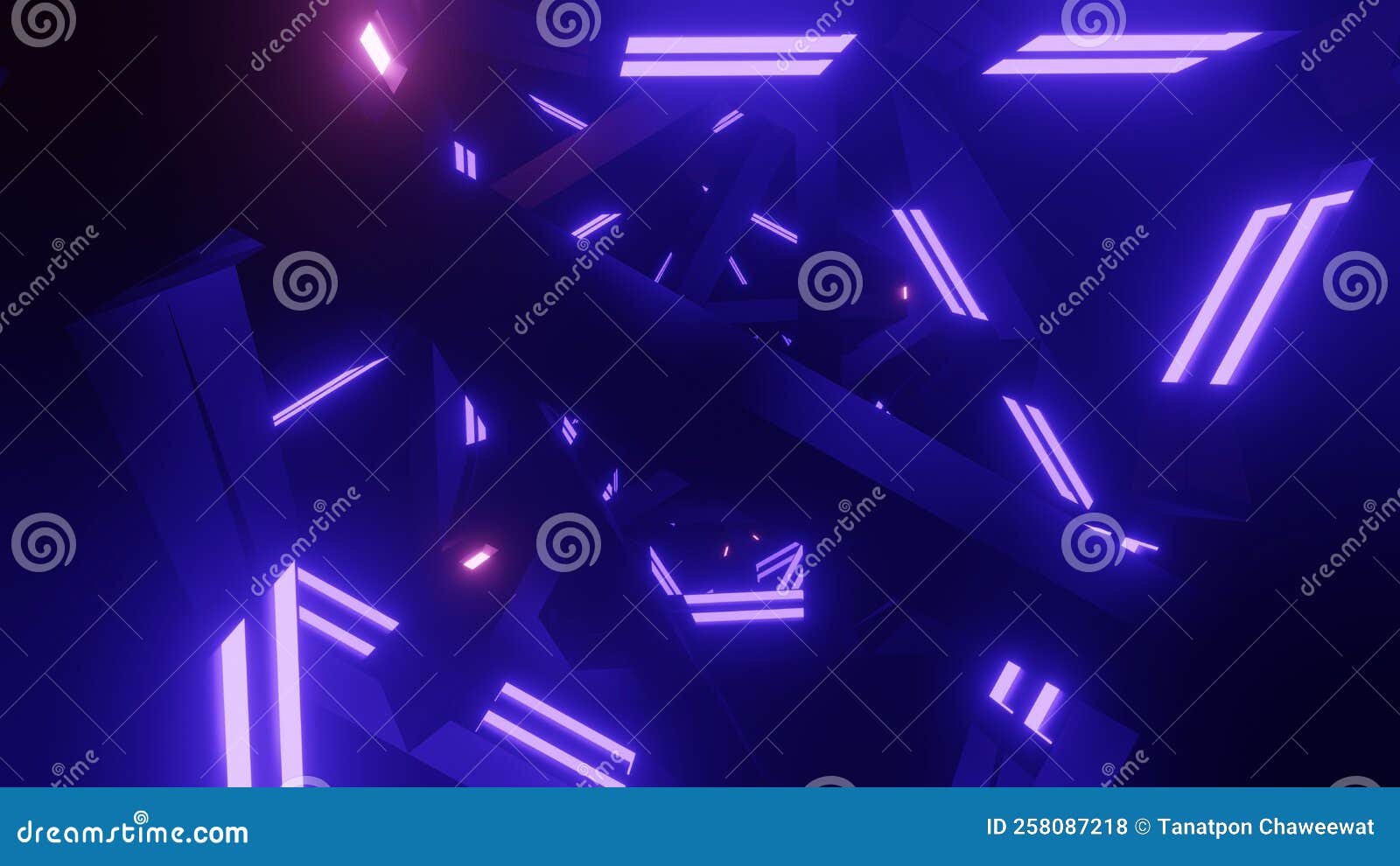 spaceship science ficiton room tunnel. abstract colorful neon glowing light background. speed light illuminated. florescent on the