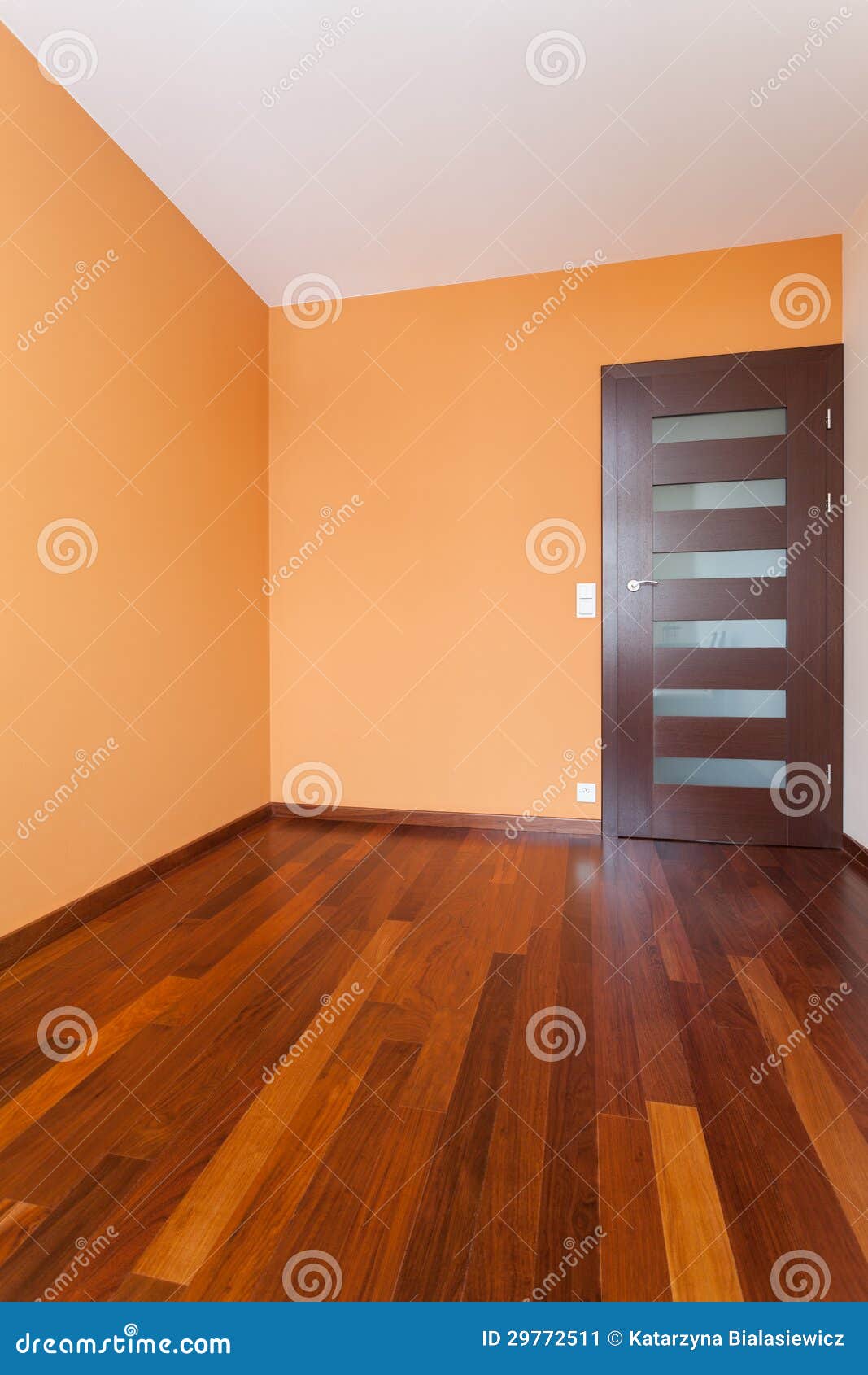 Spacious Apartment Orange Room Stock Image Image of indoors, luxury