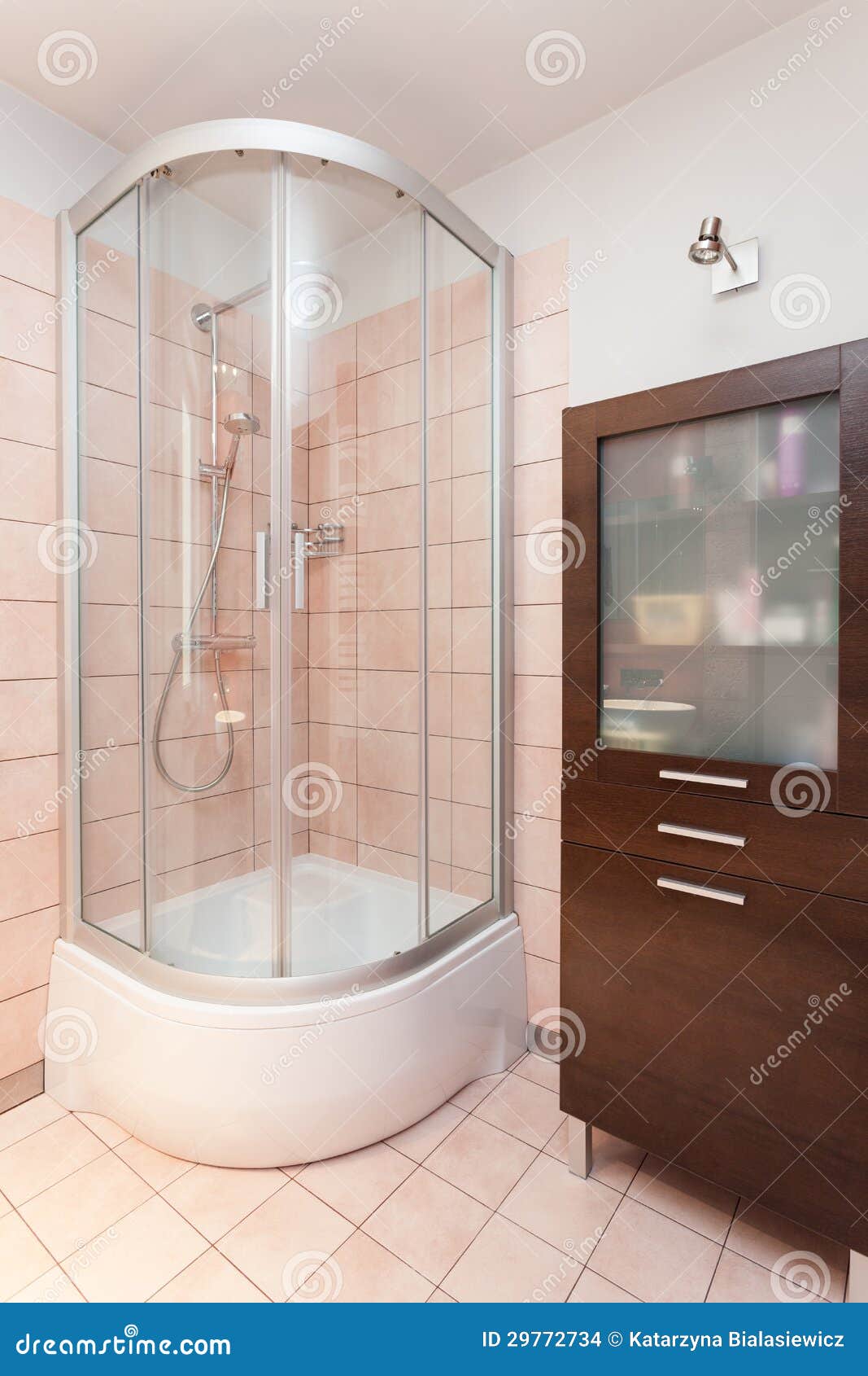 Spacious Apartment Shower Stock Photo Image of architecture, inside