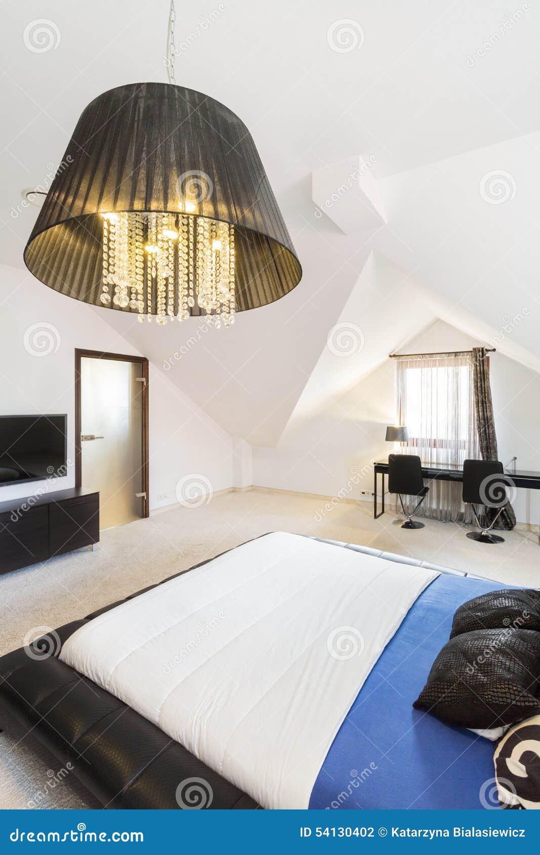 Spacious Bedroom in a Modern Property Stock Photo Image of home, loft