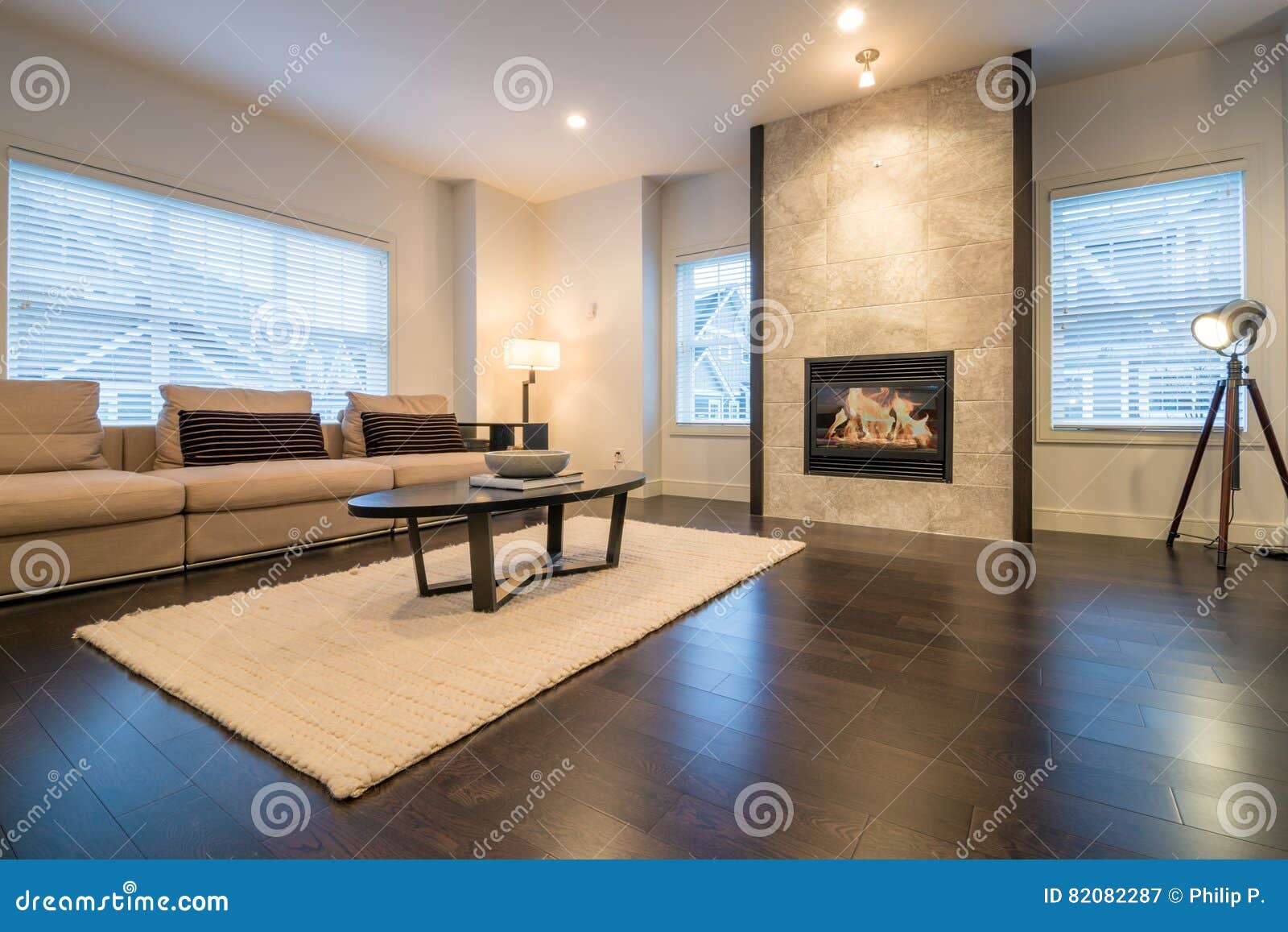 Spacious Bright Living Room in a Luxury House Stock Image Image of